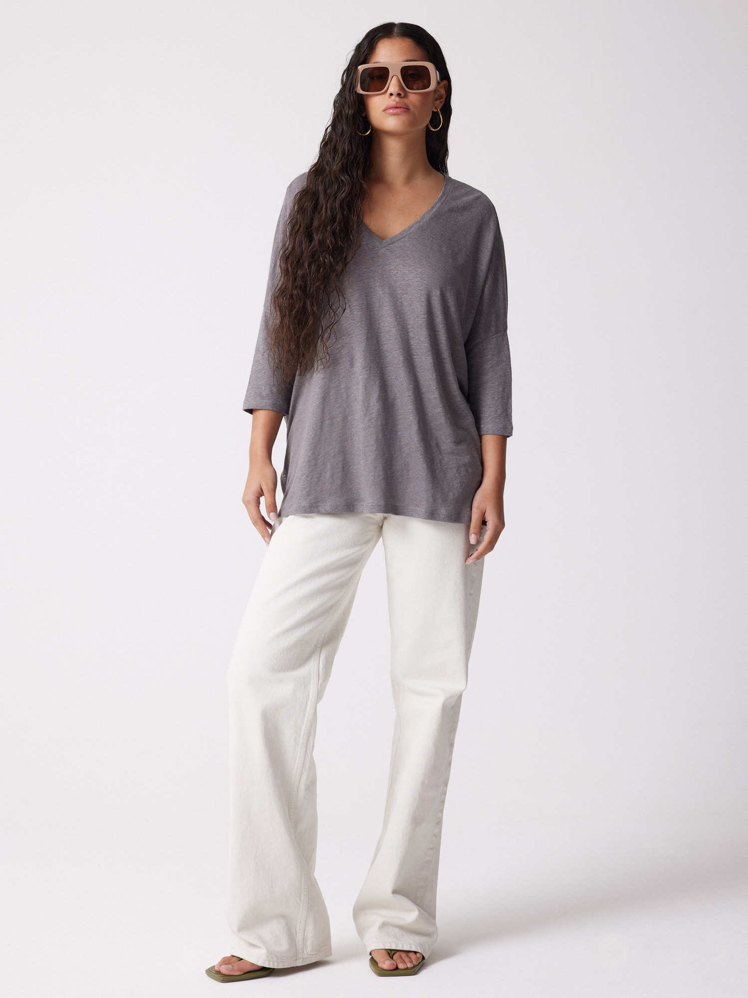 T-shirt lin Emilie ARDOISE
