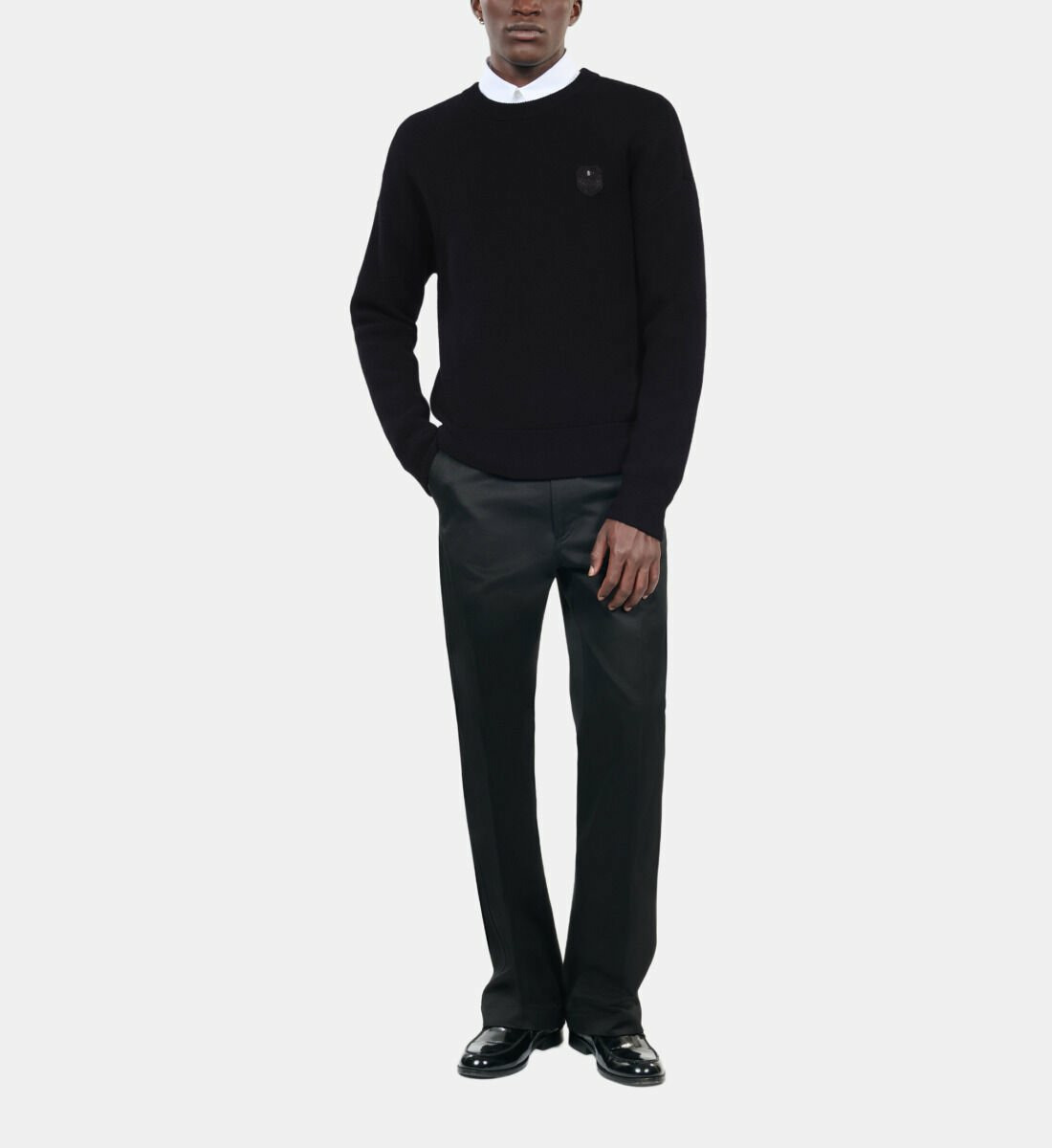 Pull En Laine Noir Homme