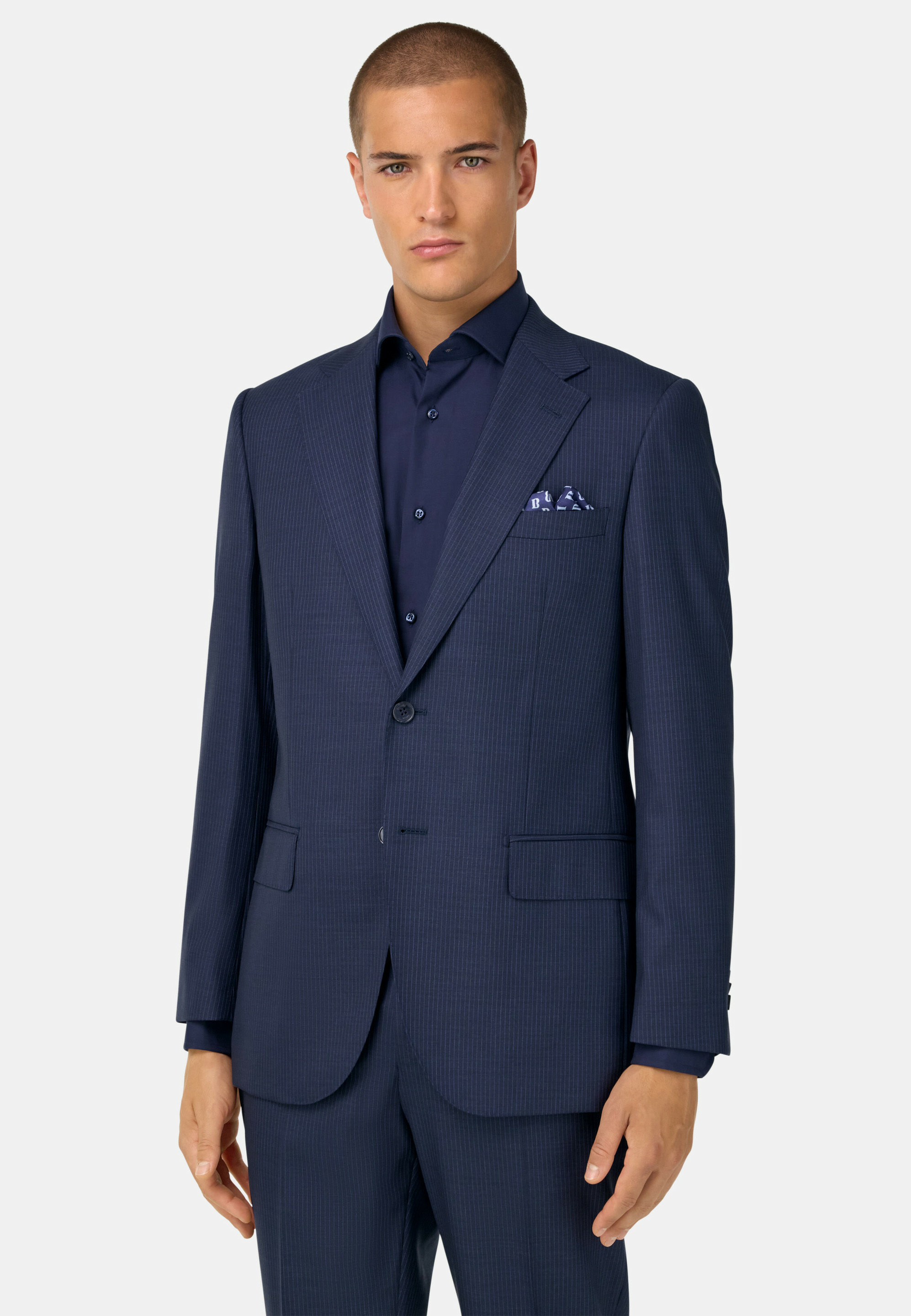 Costume à Fines Rayures en Laine