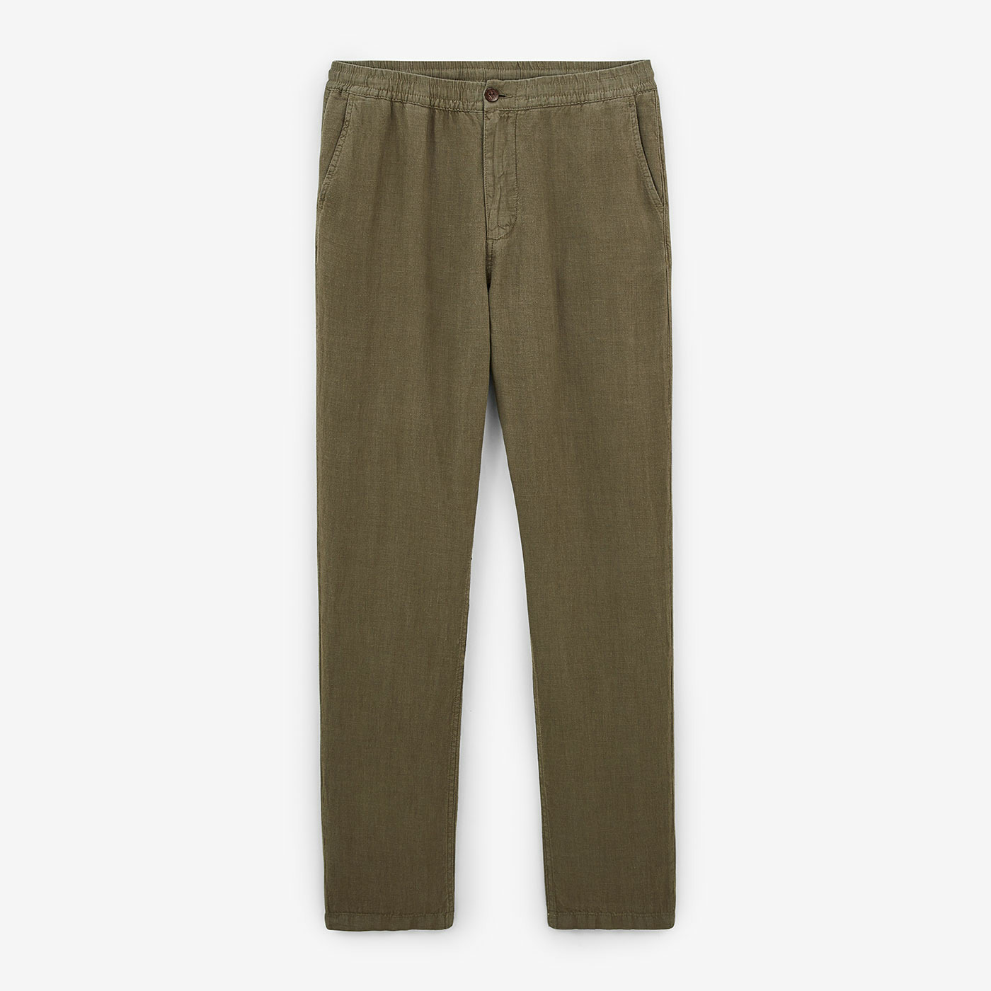 Pantalon 738 en lin vert militaire