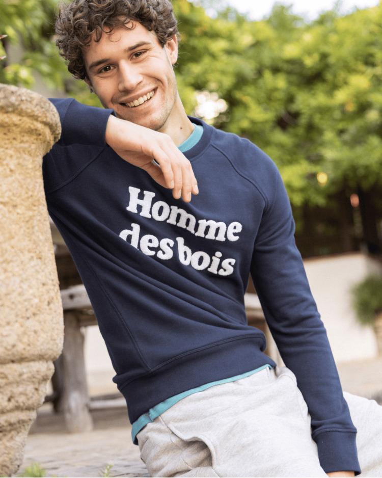 Sweat col rond bleu marine
