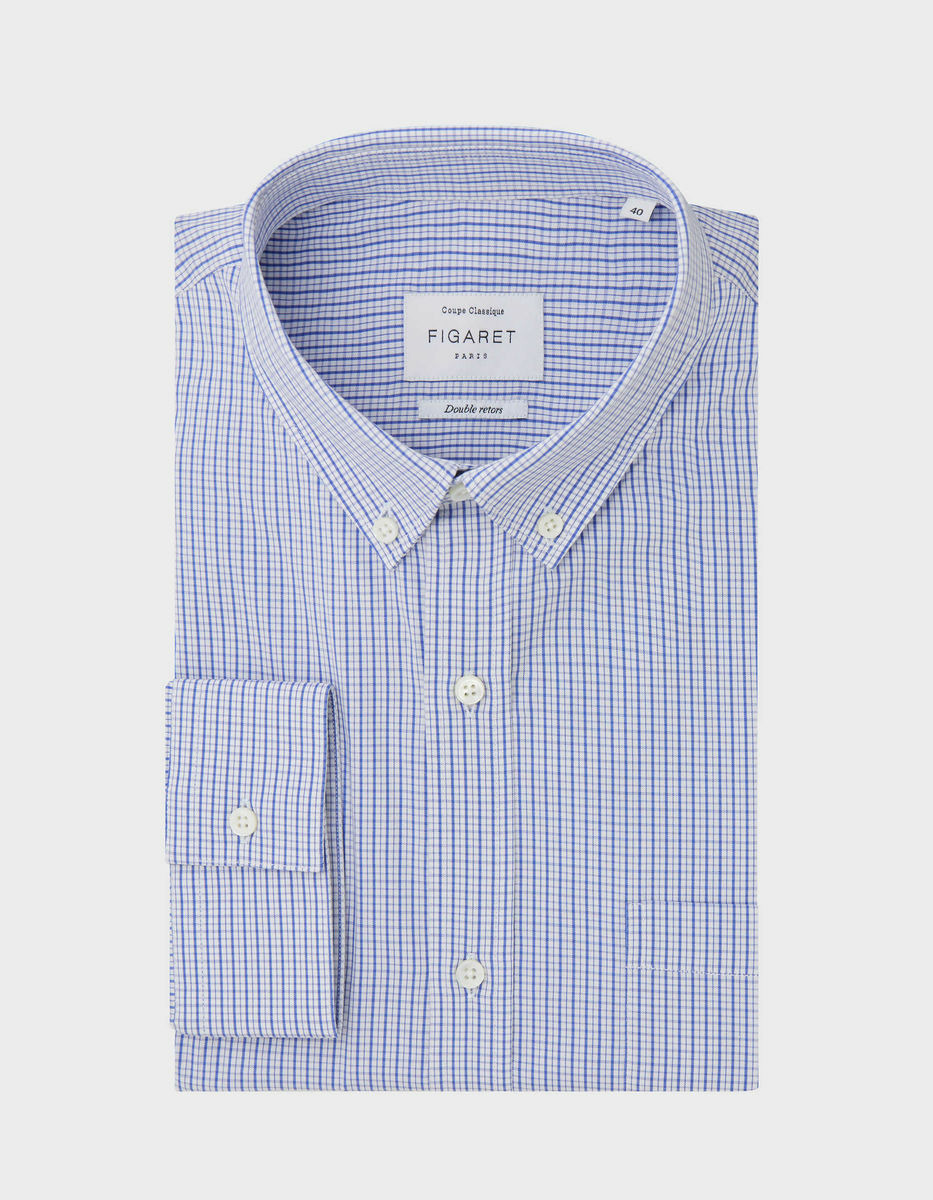 Chemise Classique à carreaux bleus