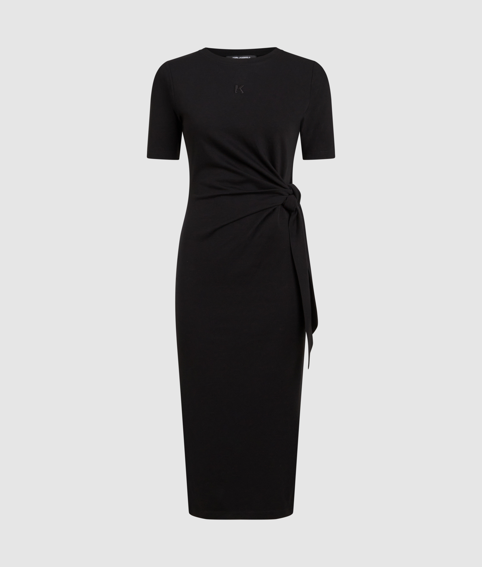JERSEY TIE MIDI DRESS
