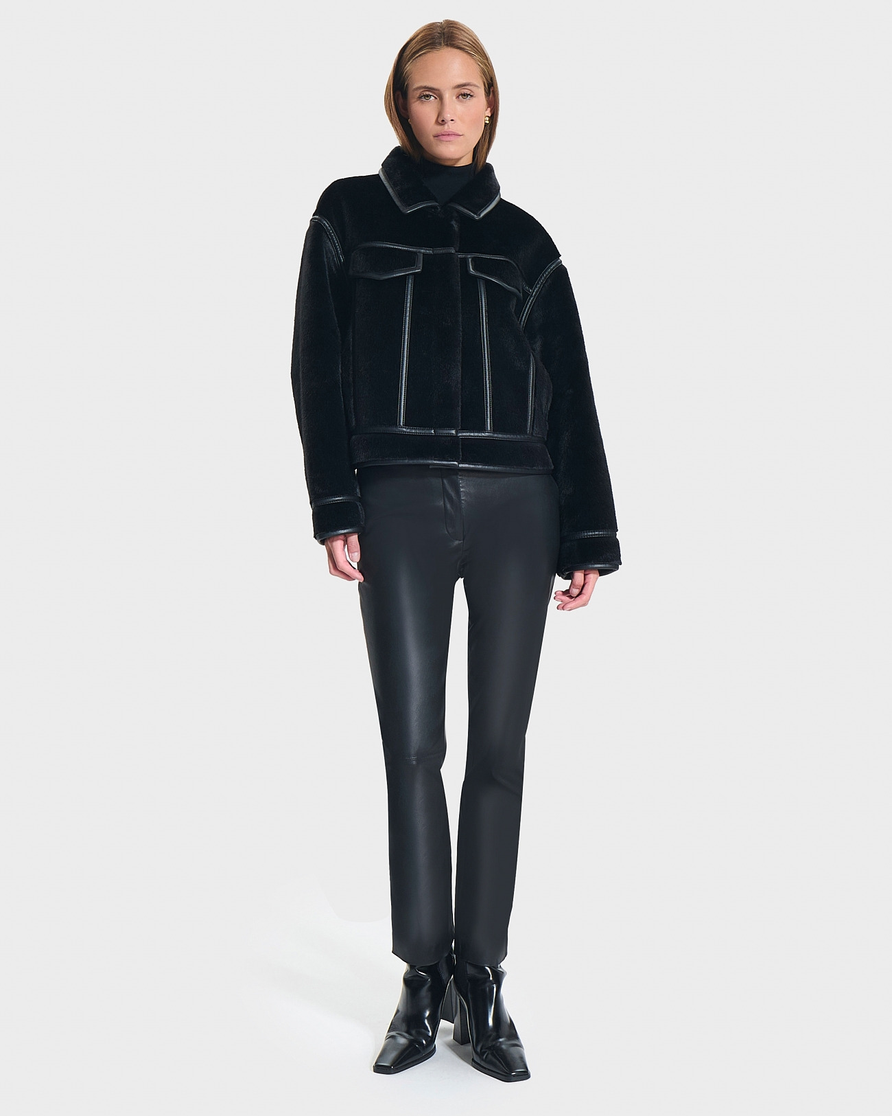 Manteau Monge Noir en Polyester