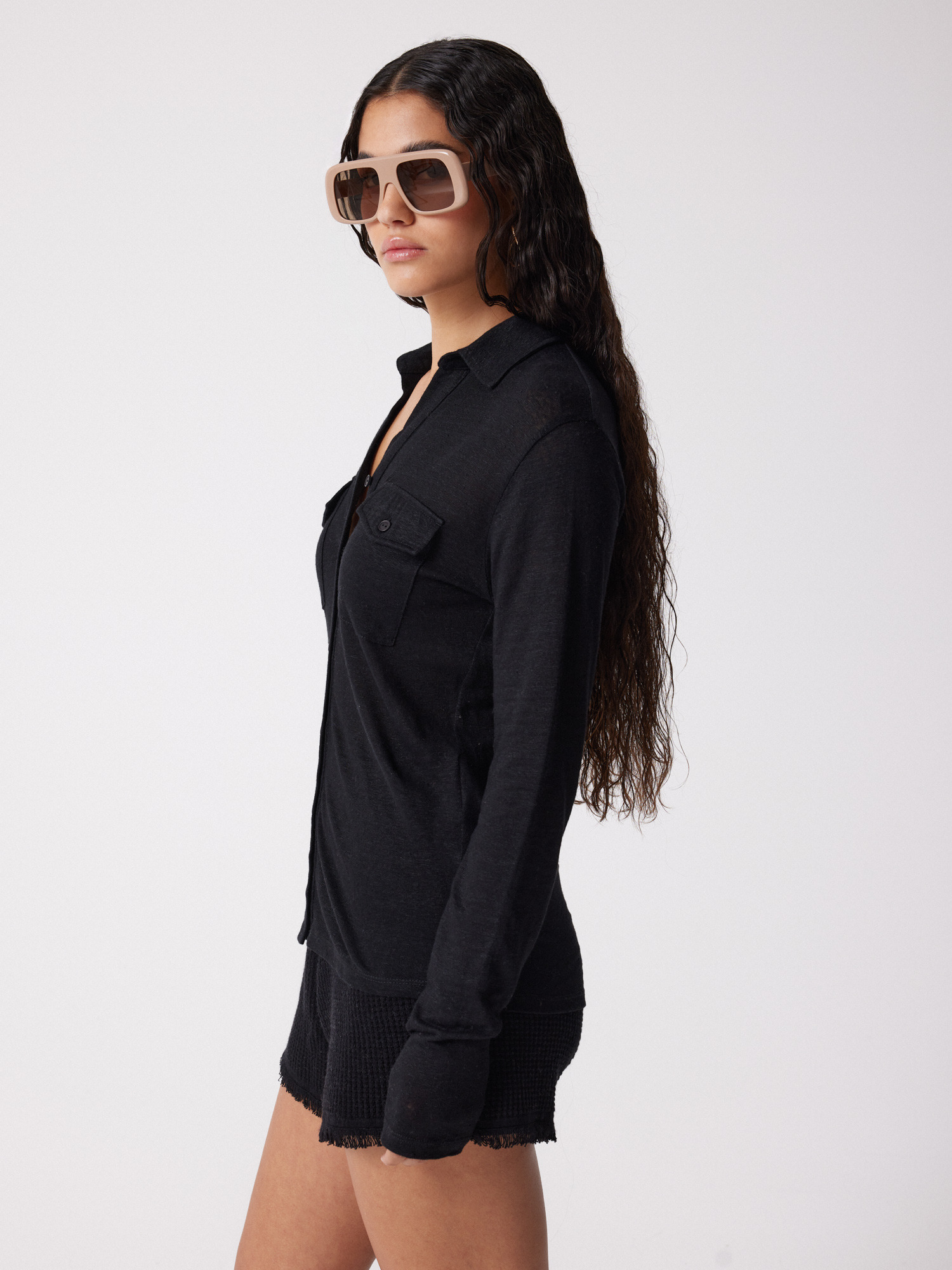 Chemise lin Milia NOIR