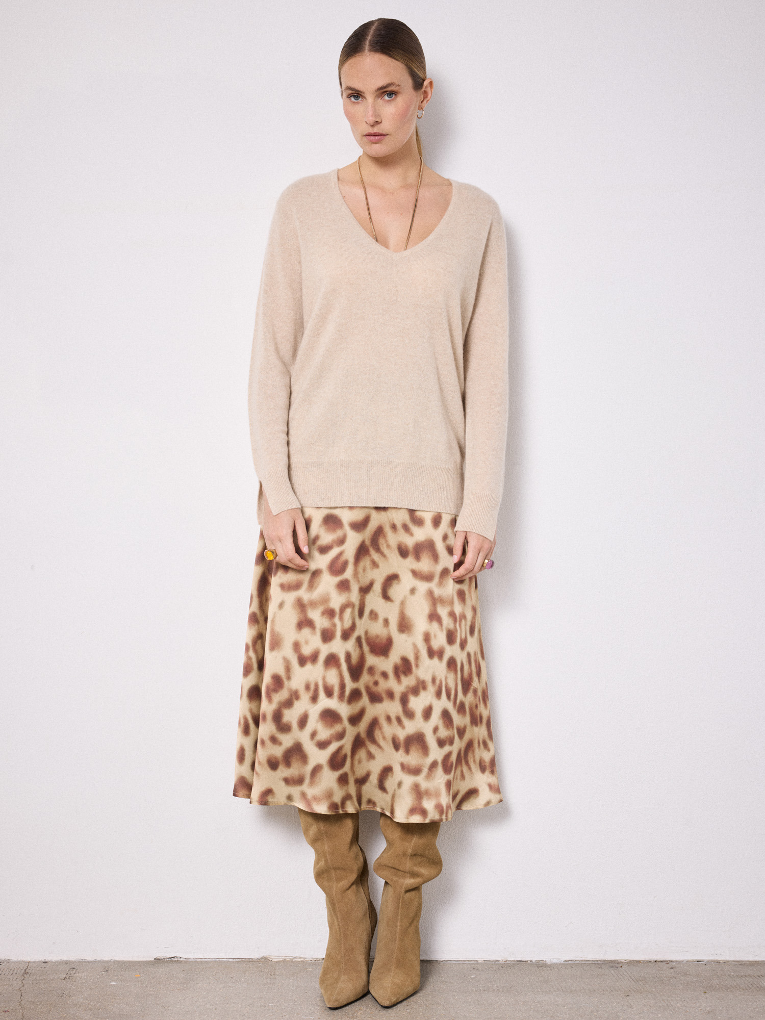 Pull cachemire Leopoldine BEIGE CHINE