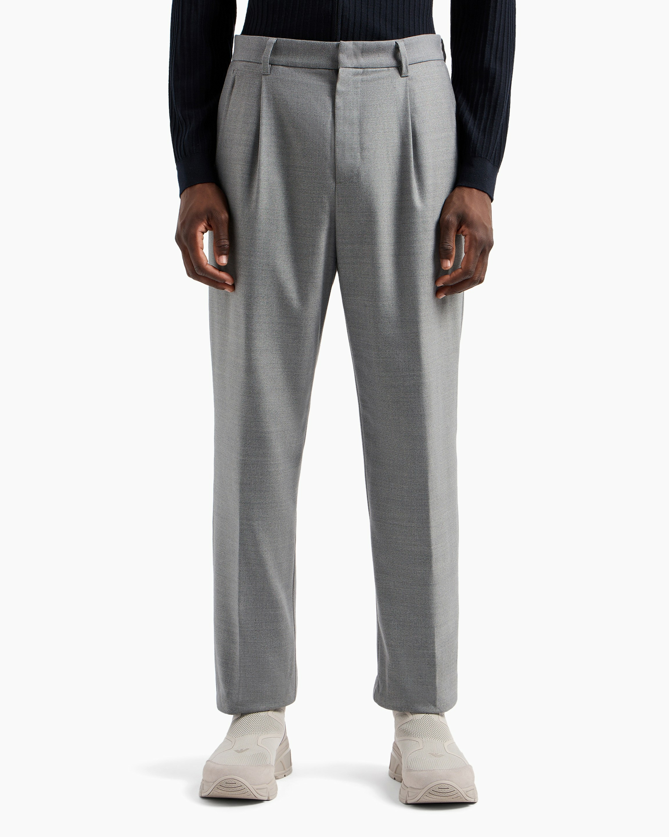 Pantalon - gris clair mélange