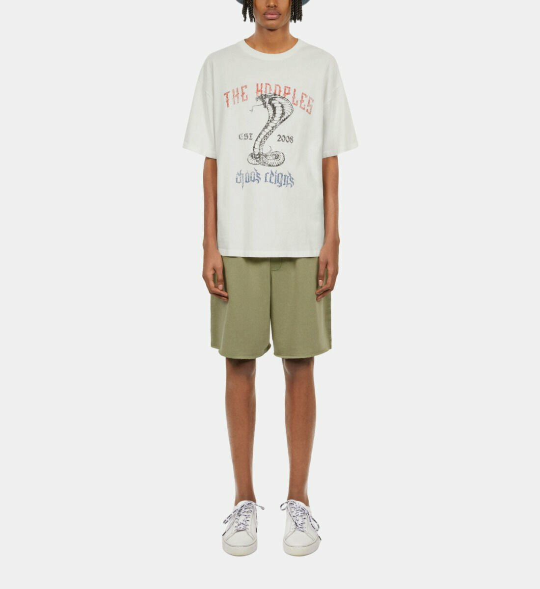 T-Shirt Écru Avec Sérigraphie Chaos Snake Homme