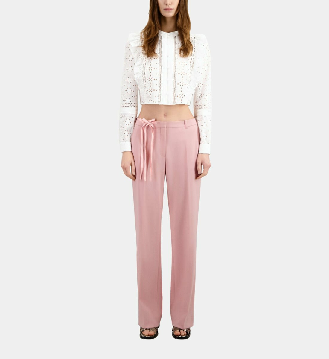 Chemise Blanche En Broderie Anglaise Femme