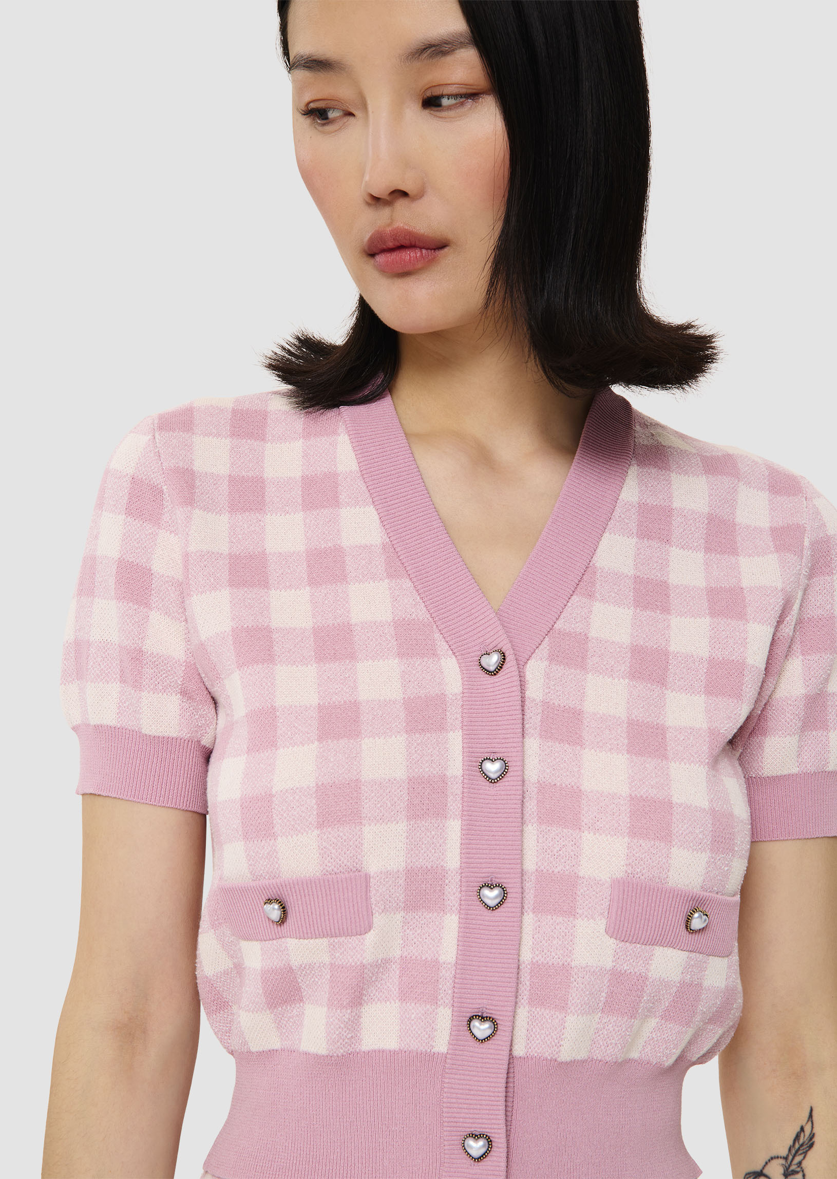 Gilet Gavril-rose en vichy