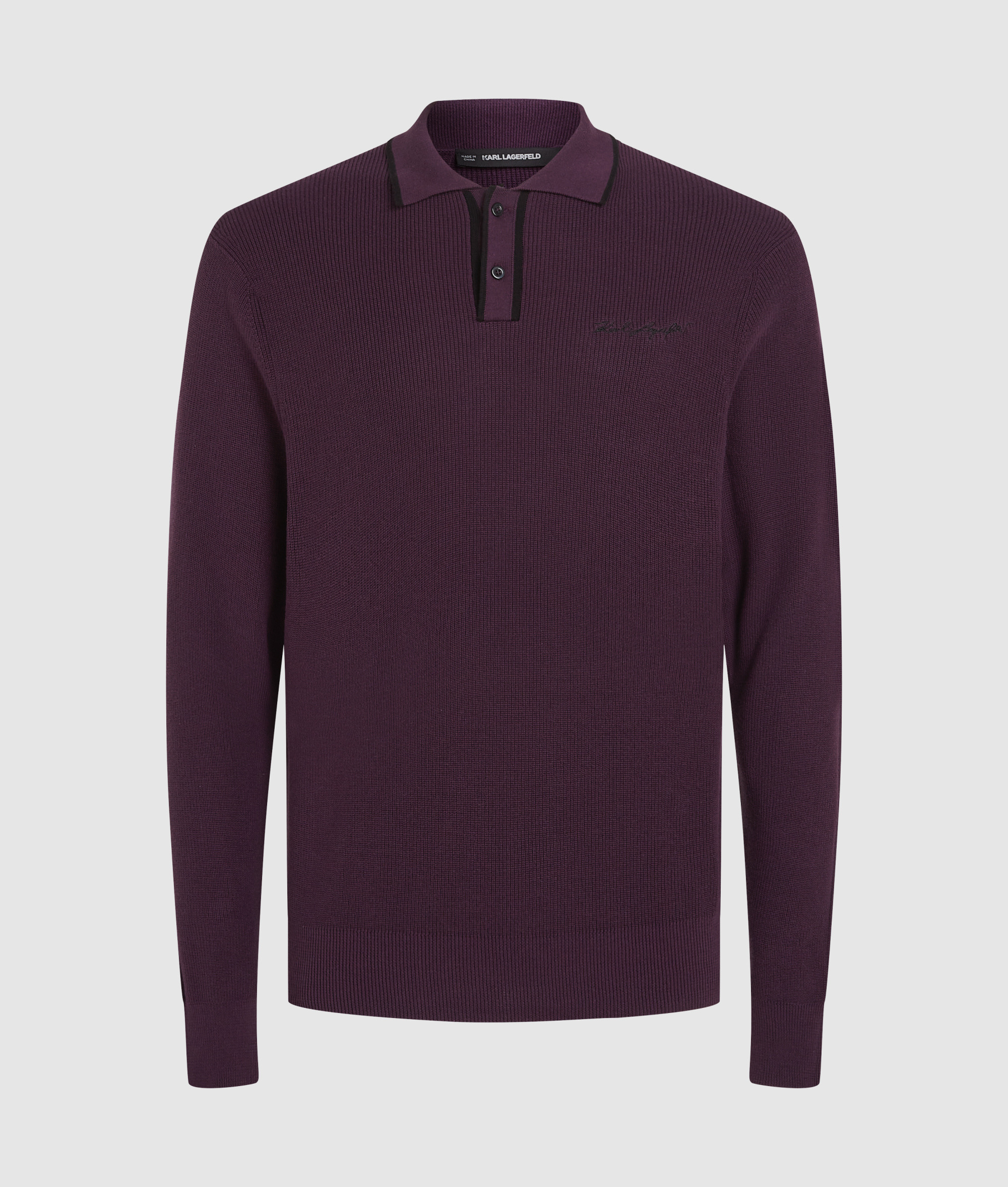 KNITTED LS POLO