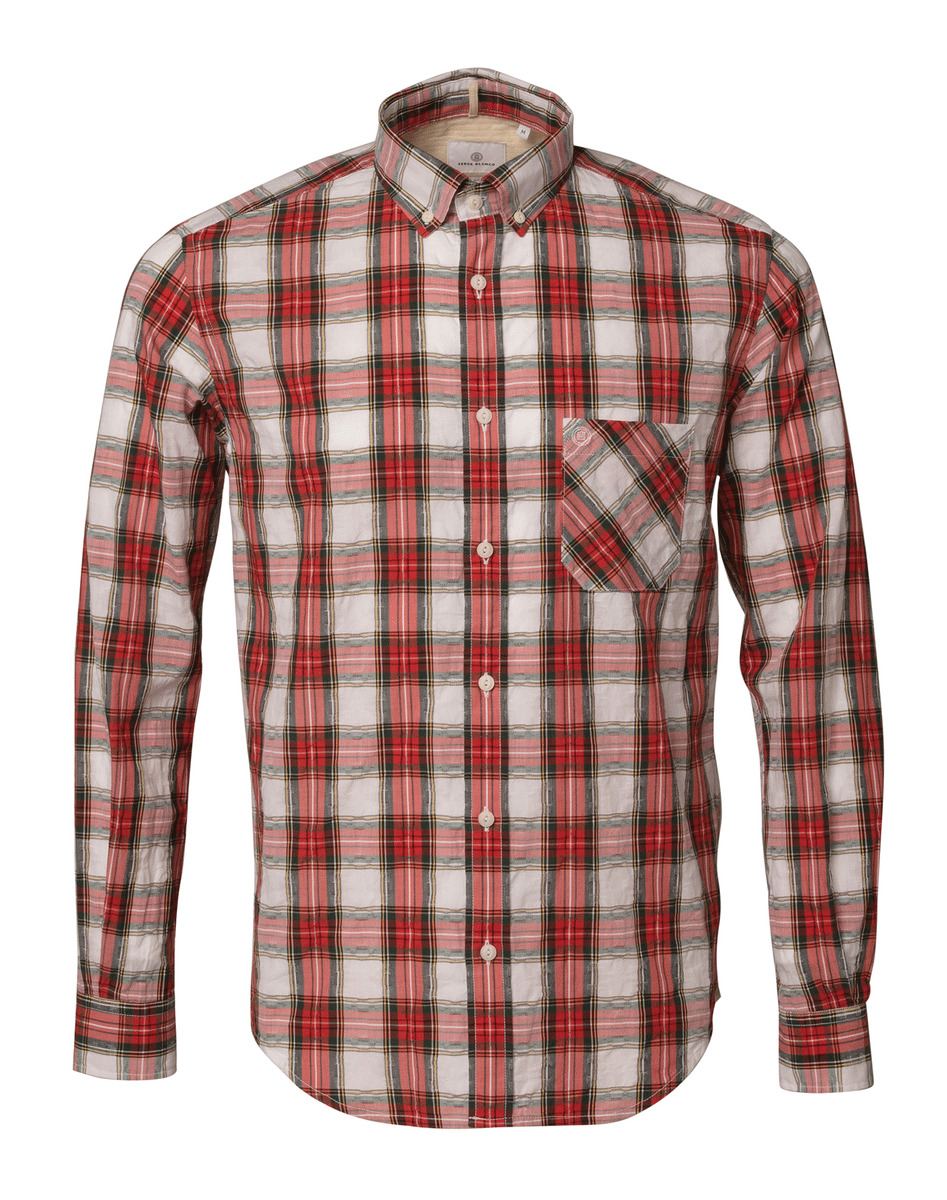 Chemise homme à carreaux rouge coupe ajustée