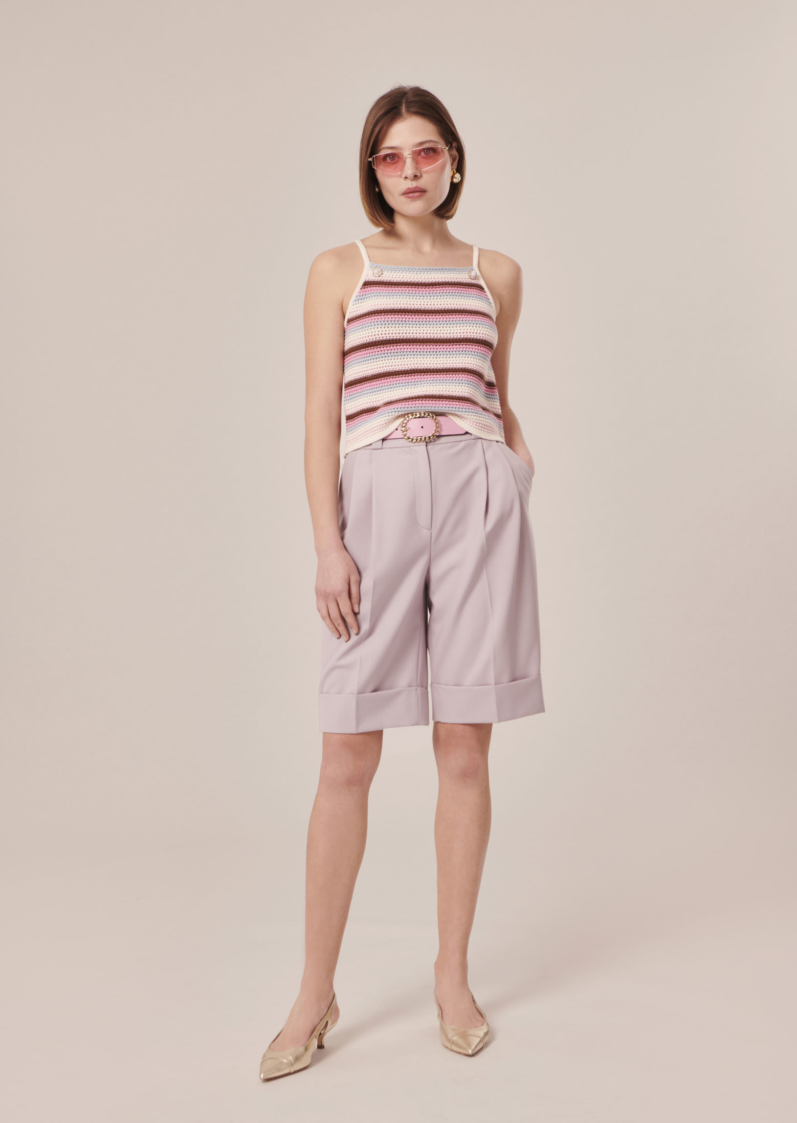 Top Piambello-Rose en Coton