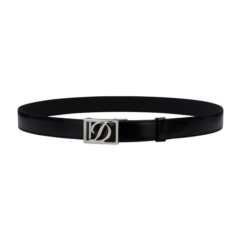 Ceinture noir boucle D en palladium