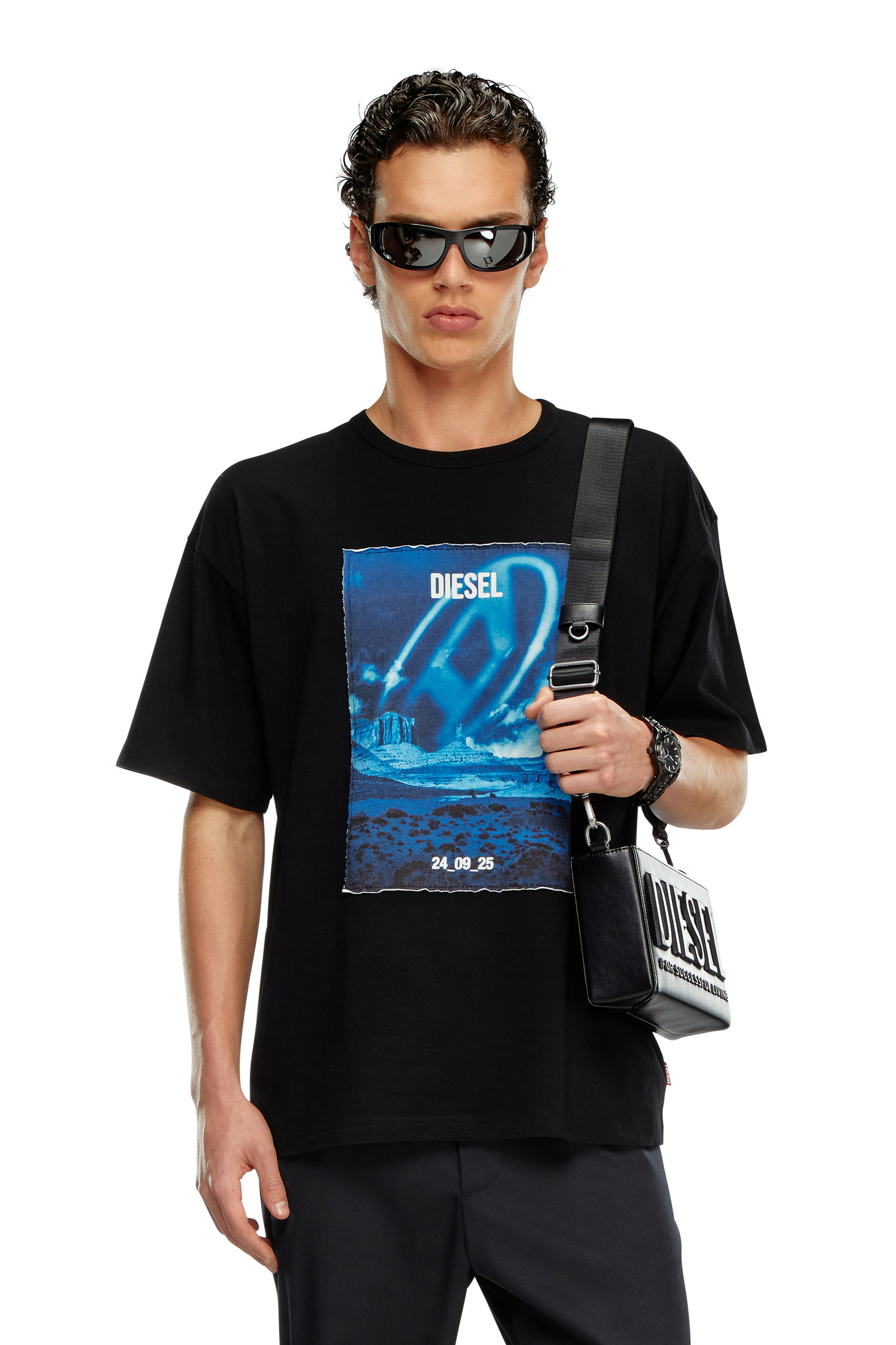 T-shirt à manches longues avec empiècement imprimé