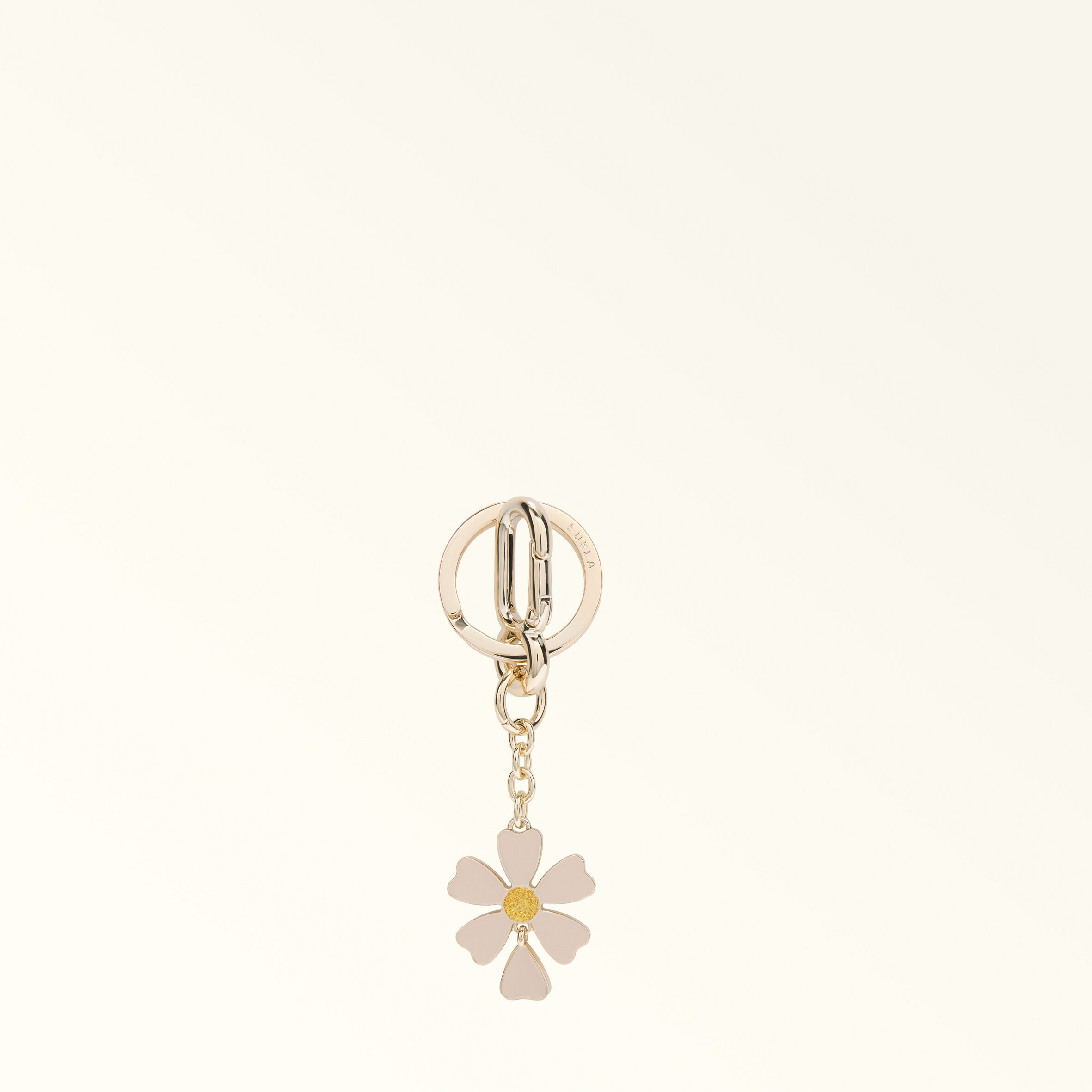 PINK DAISY KEYRING - METALLO+SMALTO