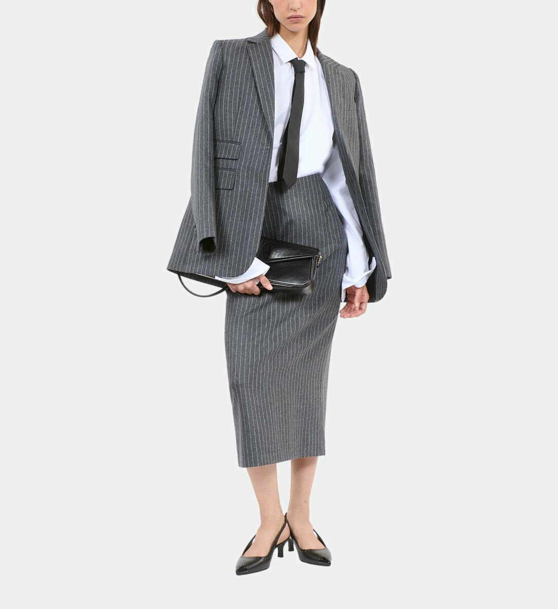 Jupe Crayon Mi-Longue À Rayures Femme