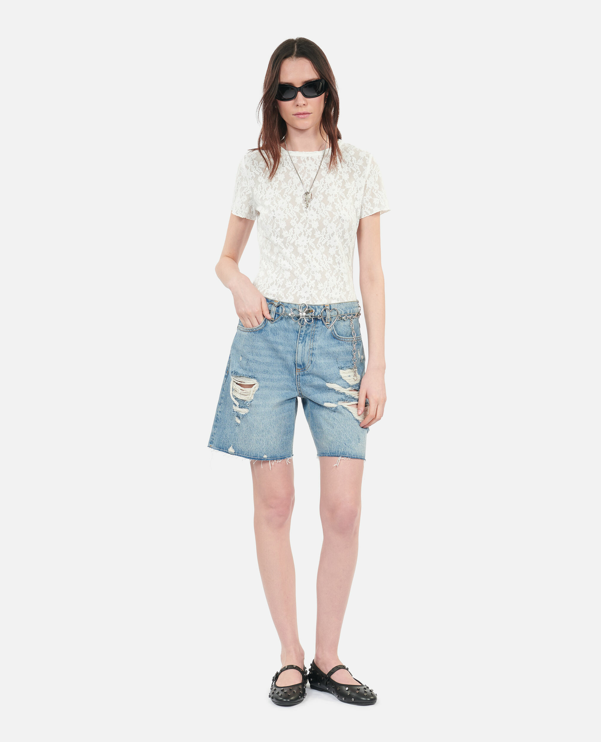 Top Écru En Dentelle Femme