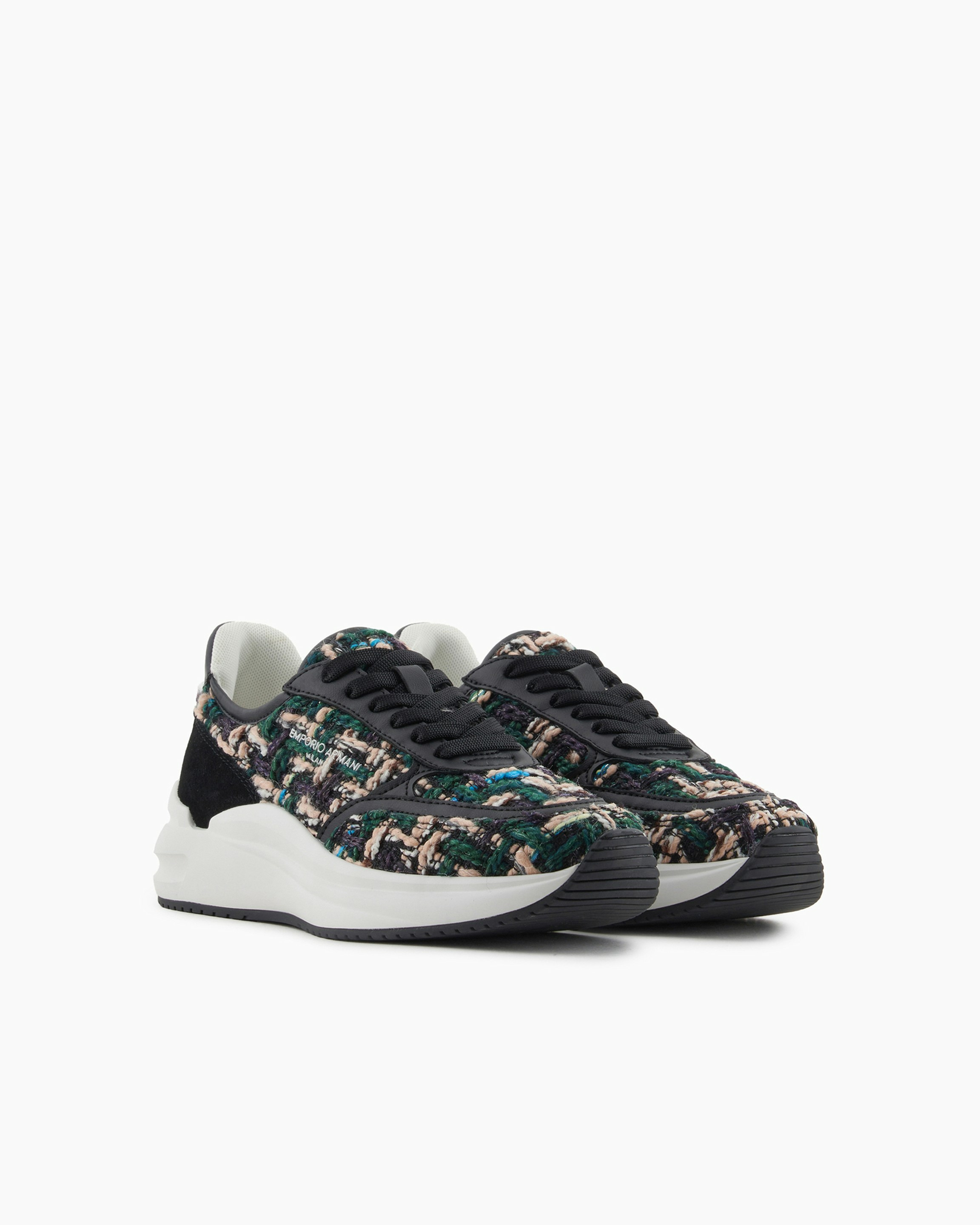 Snk boucle+act.lea+c-grn/blk/beige+blk+bk