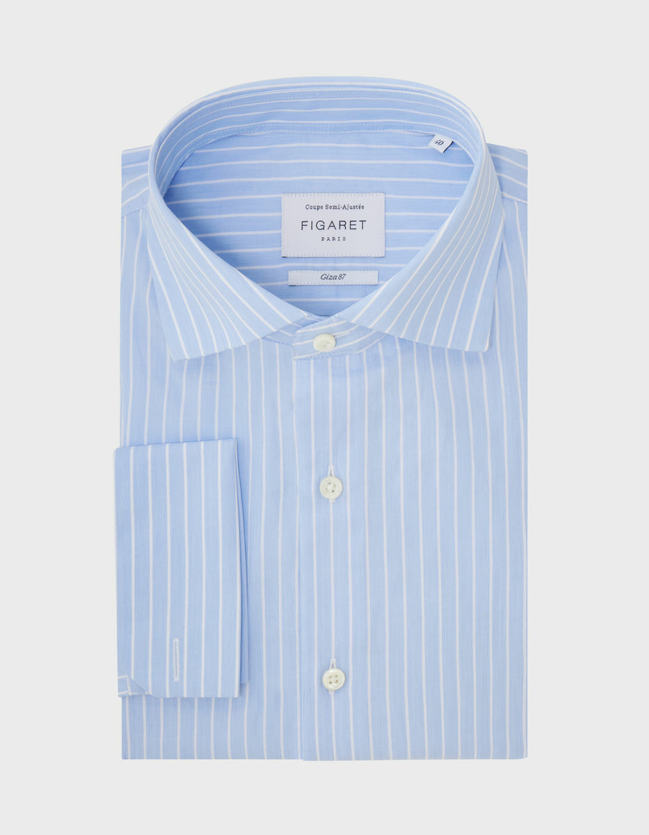 Chemise Semi-ajustée Prestige rayée bleue