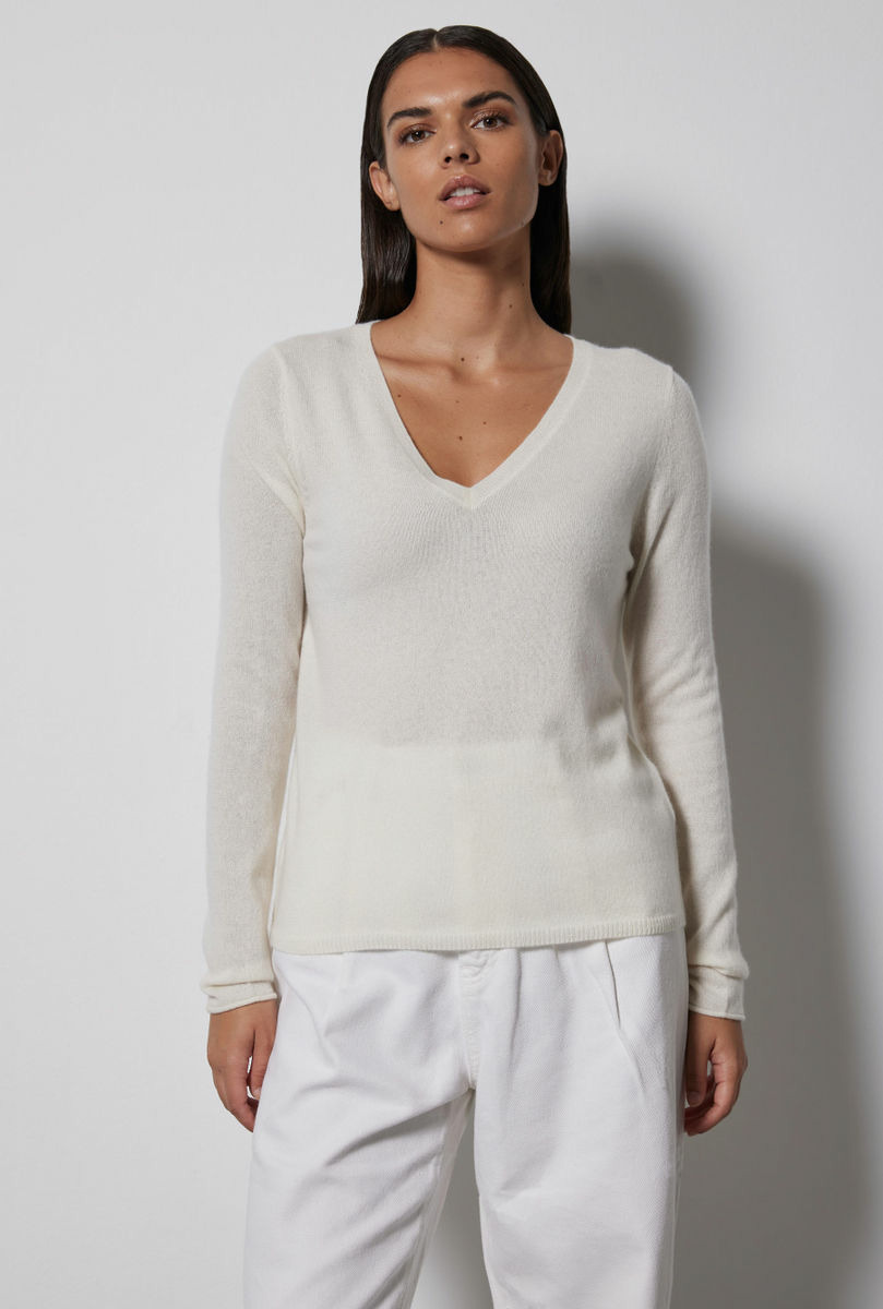 Pull col V Neva ECRU 006