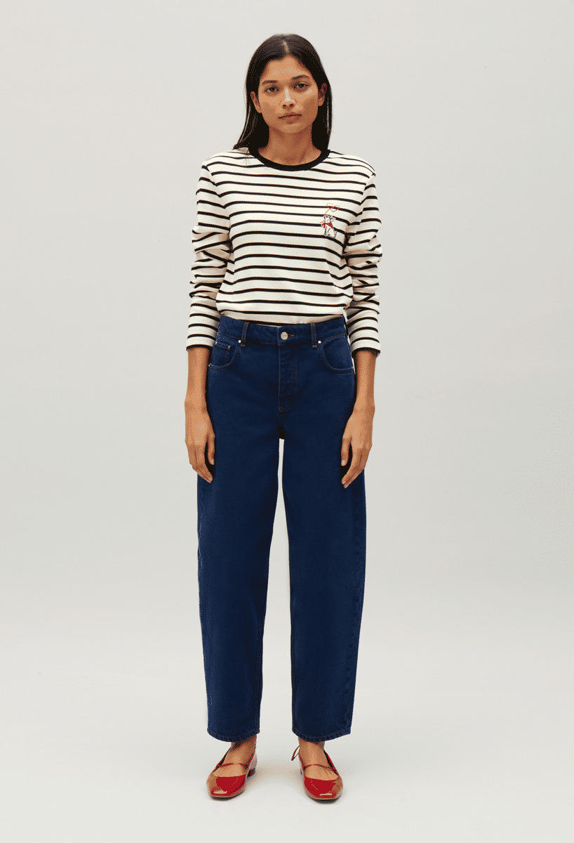 Tee-shirt marinière Jean Toto bicolore