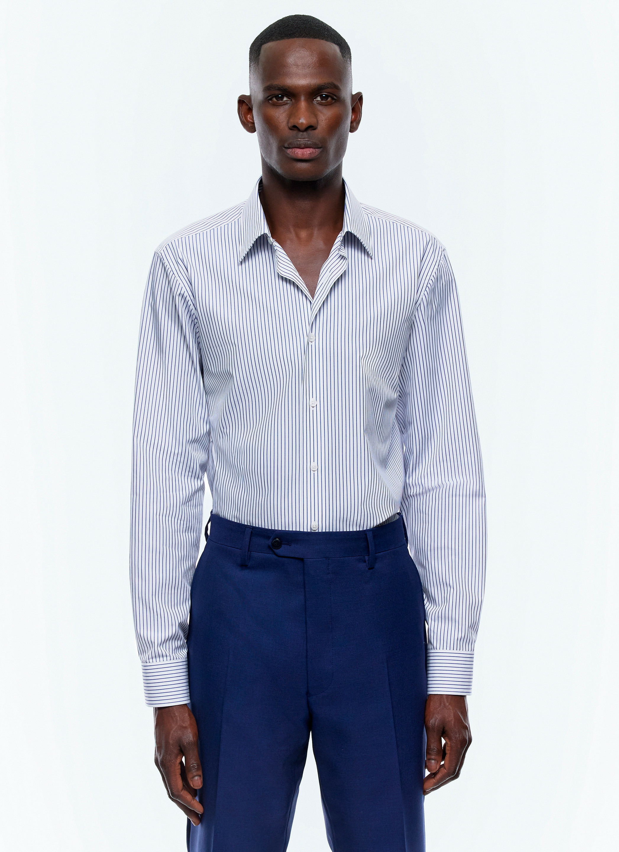 Chemise col droit en coton certifié