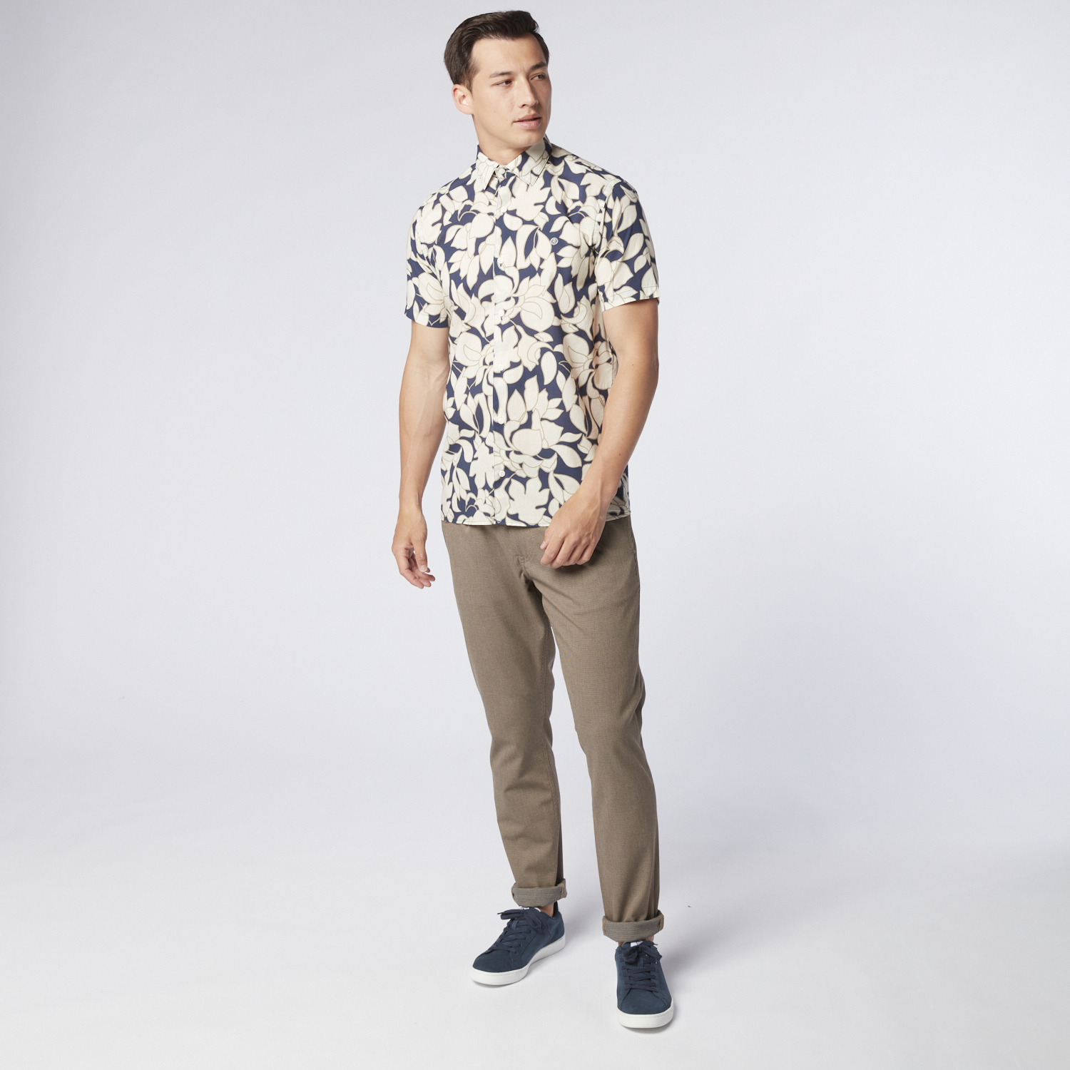 Chino Coupe 725 Motif Micro Pieds De Poule - Tapered Fit