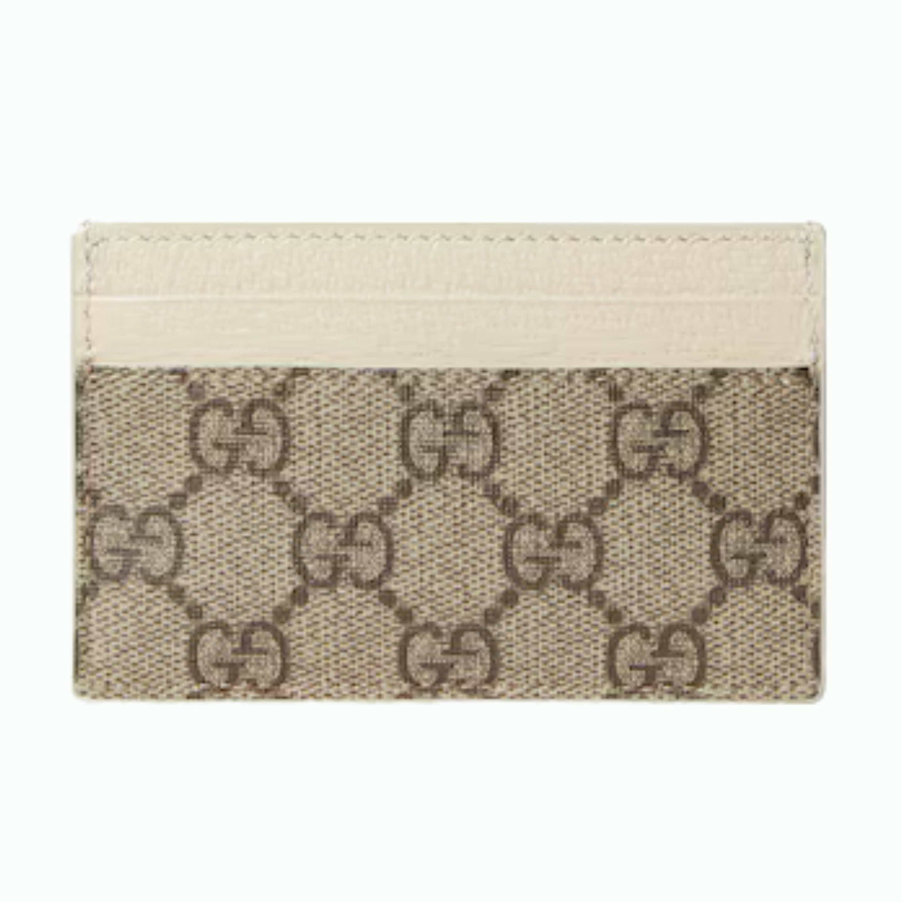 Gucci Porte-carte GG Beige Blanc