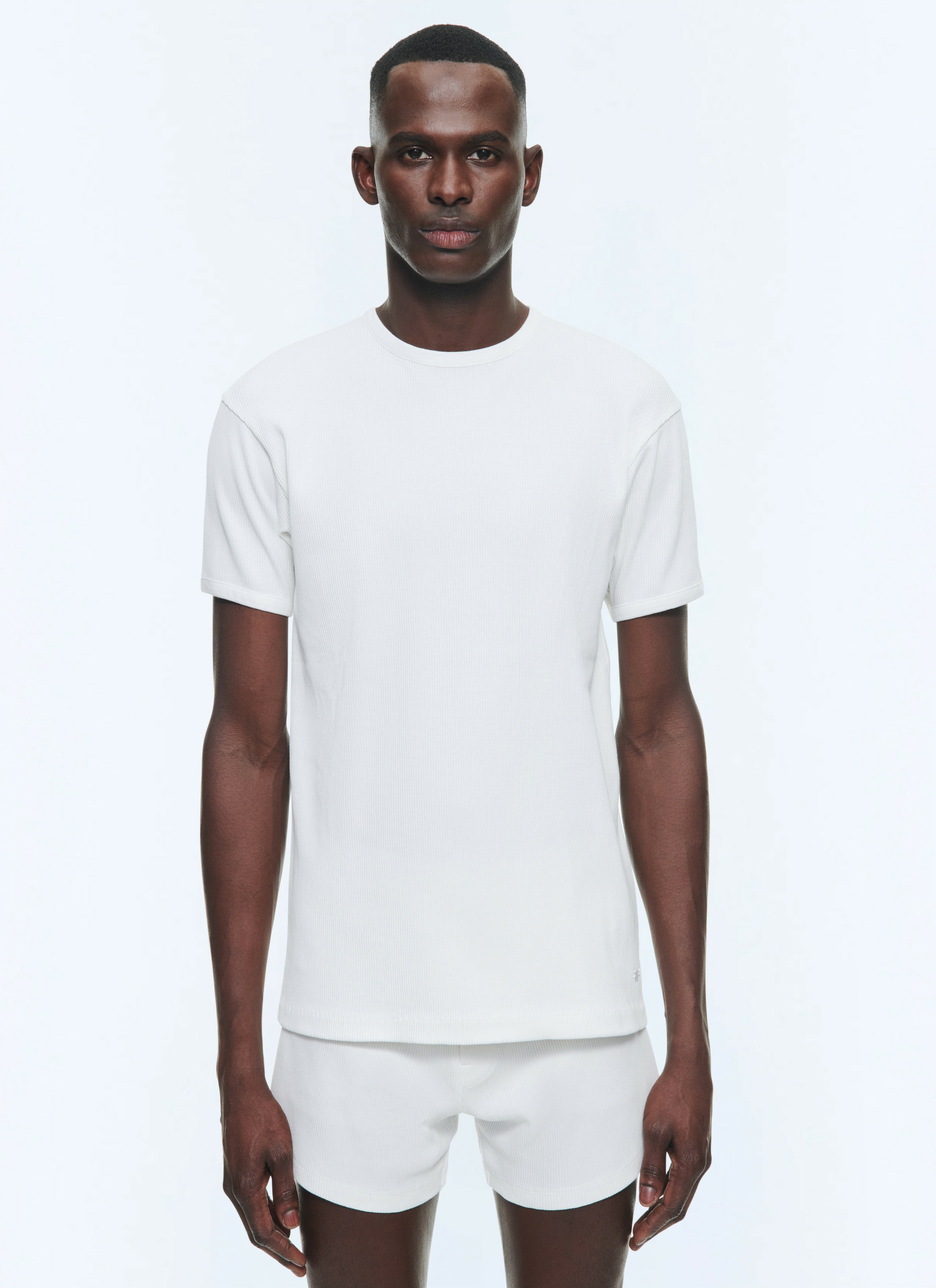 T-shirt Ringer côtelé en coton