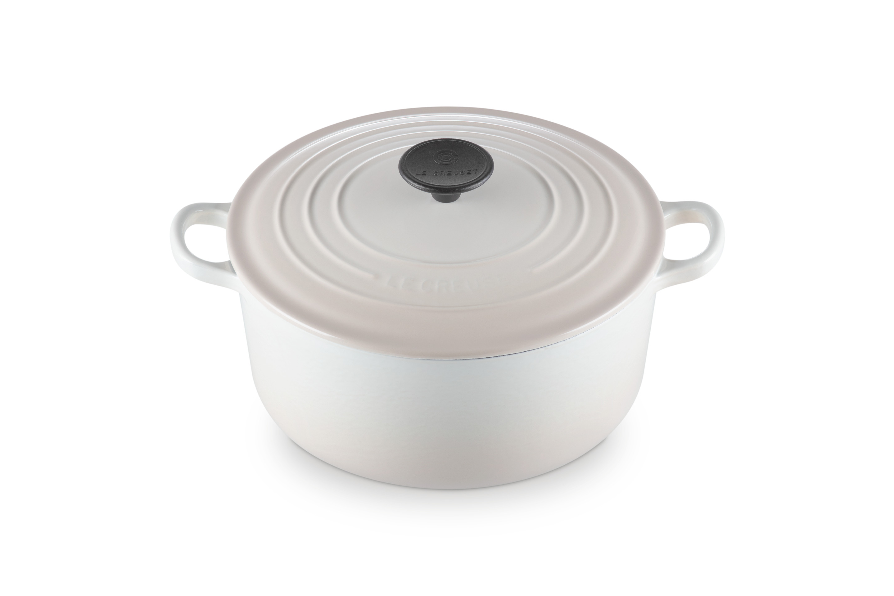 Cocotte ronde 24cm en fonte émaillée meringue