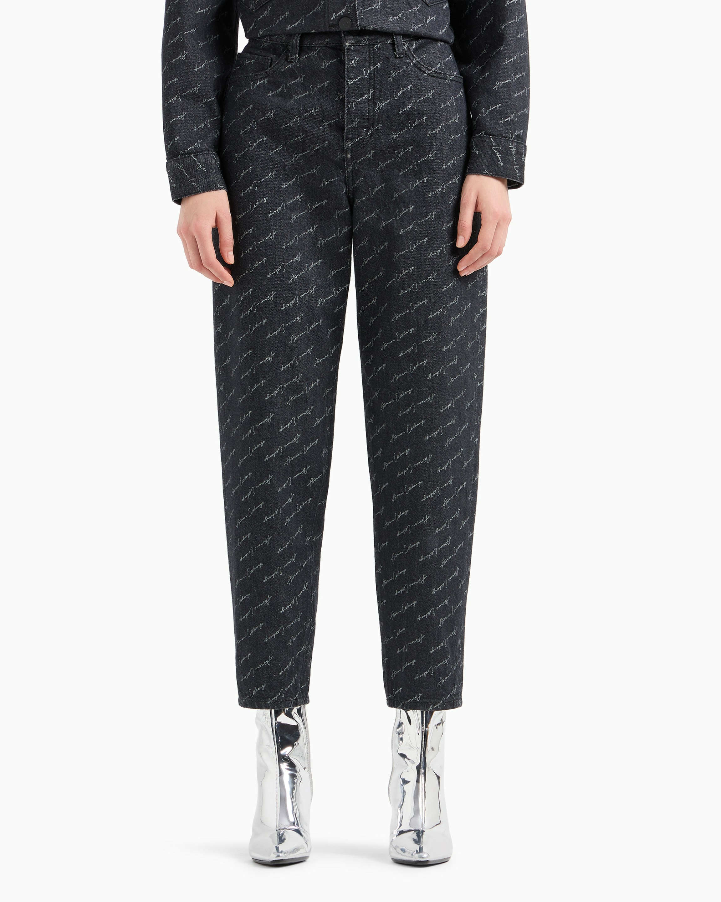 Pantalon 5 poches - entièrement en denim noir