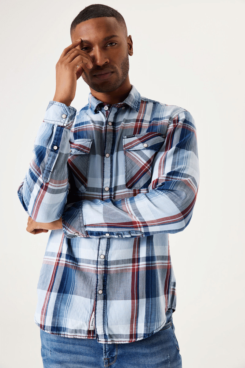 Men Shirt Blue