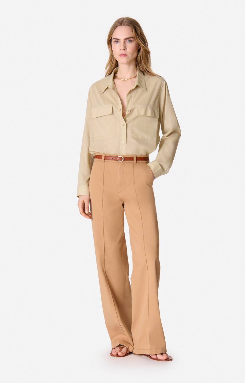 Pantalon Dulce En Cuir De Vachette