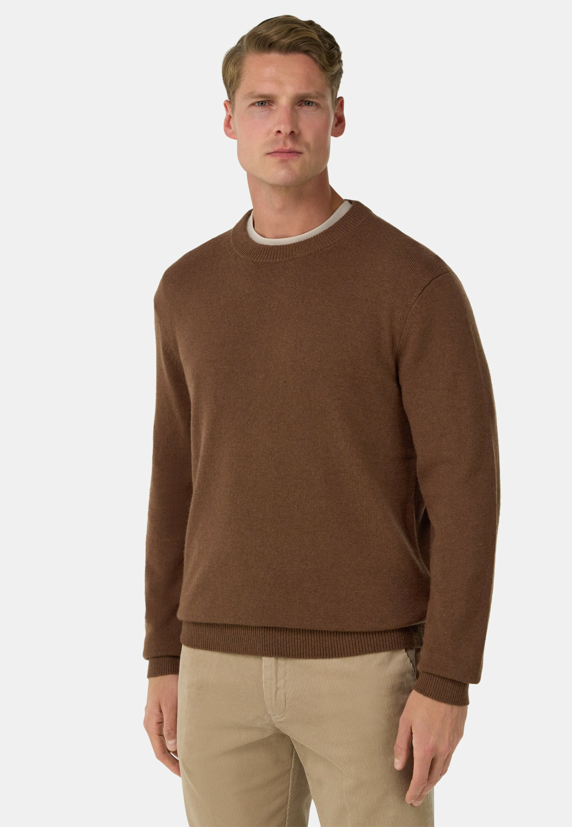 Pull Col Rond En Maille De Cachemire Mélangé