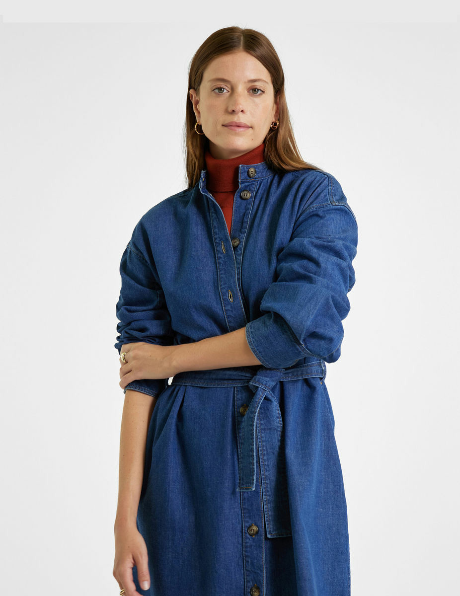Robe Earleen en denim marine