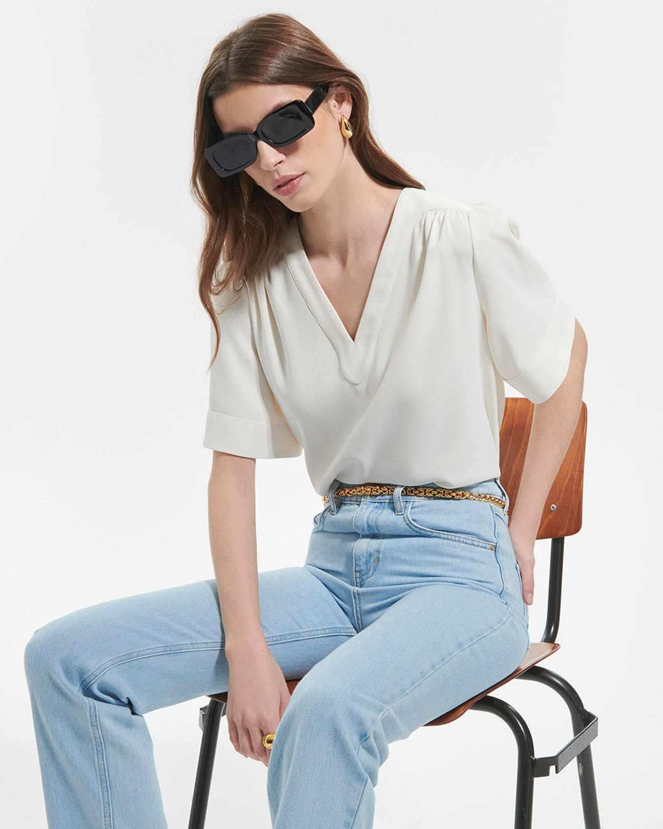 Top Tahiel Ecru en Polyester