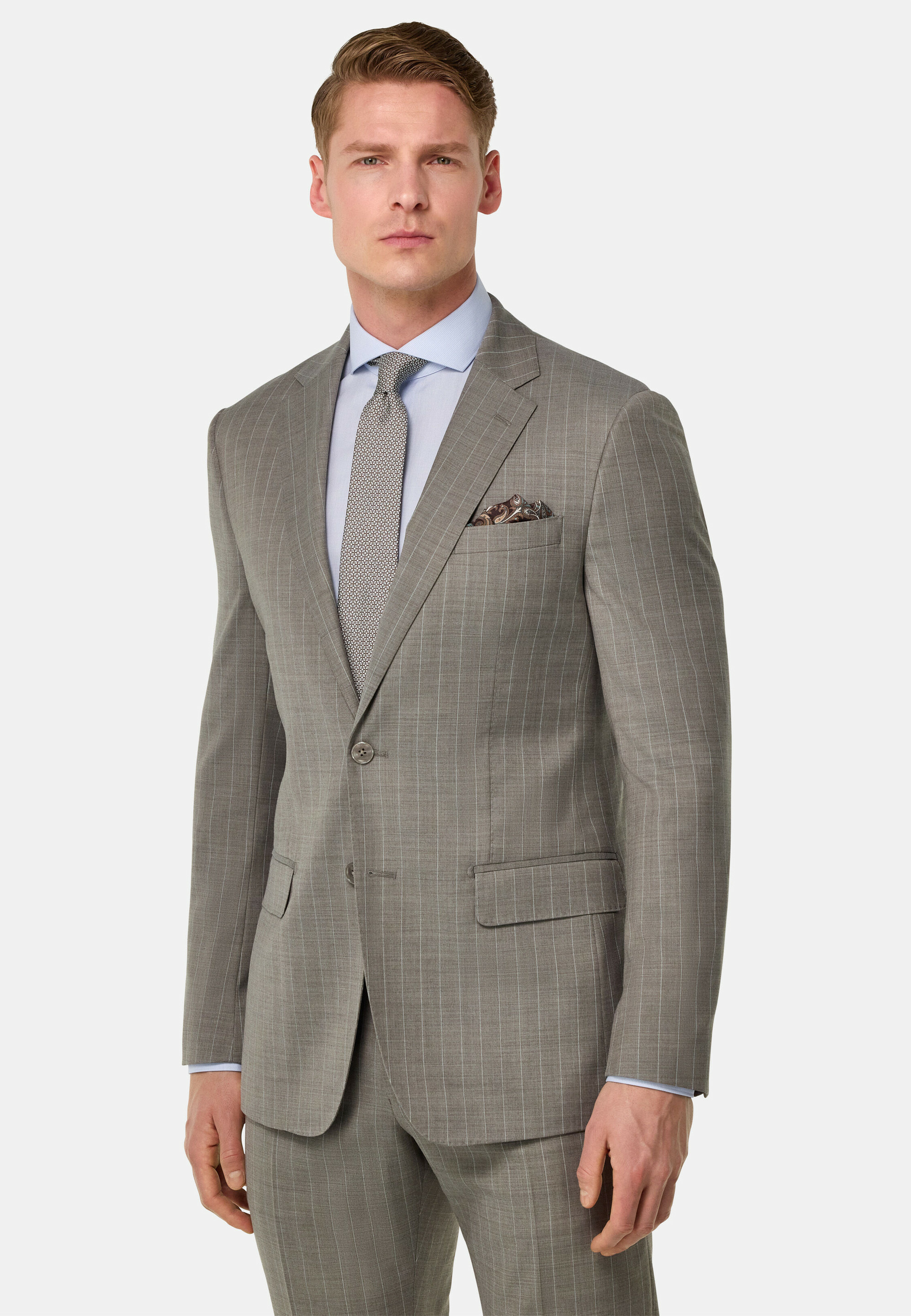 Costume en Laine Mélangée Extensible