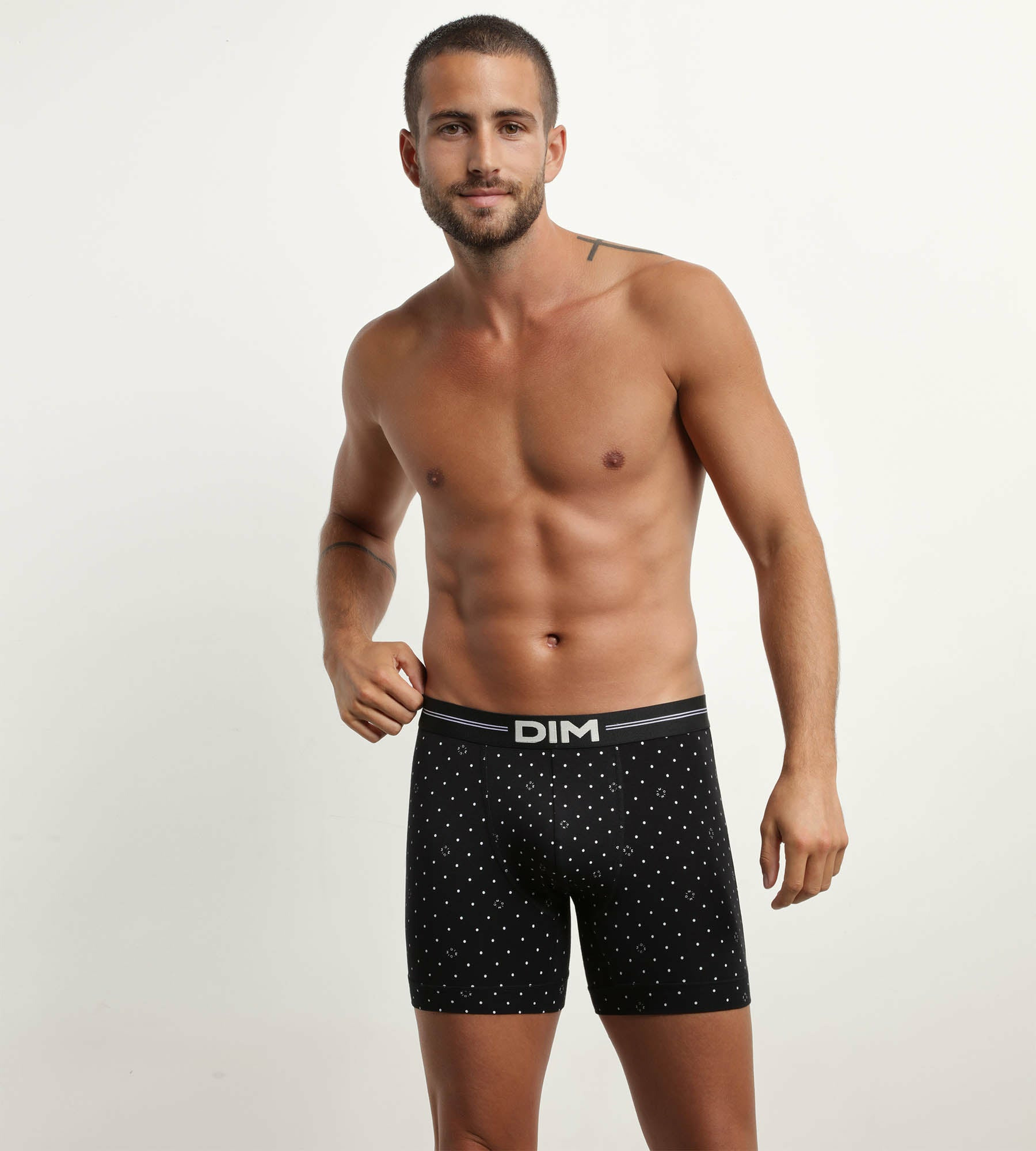 Boxer homme en coton modal à motif logomania Noir Dim Icons Essentiel