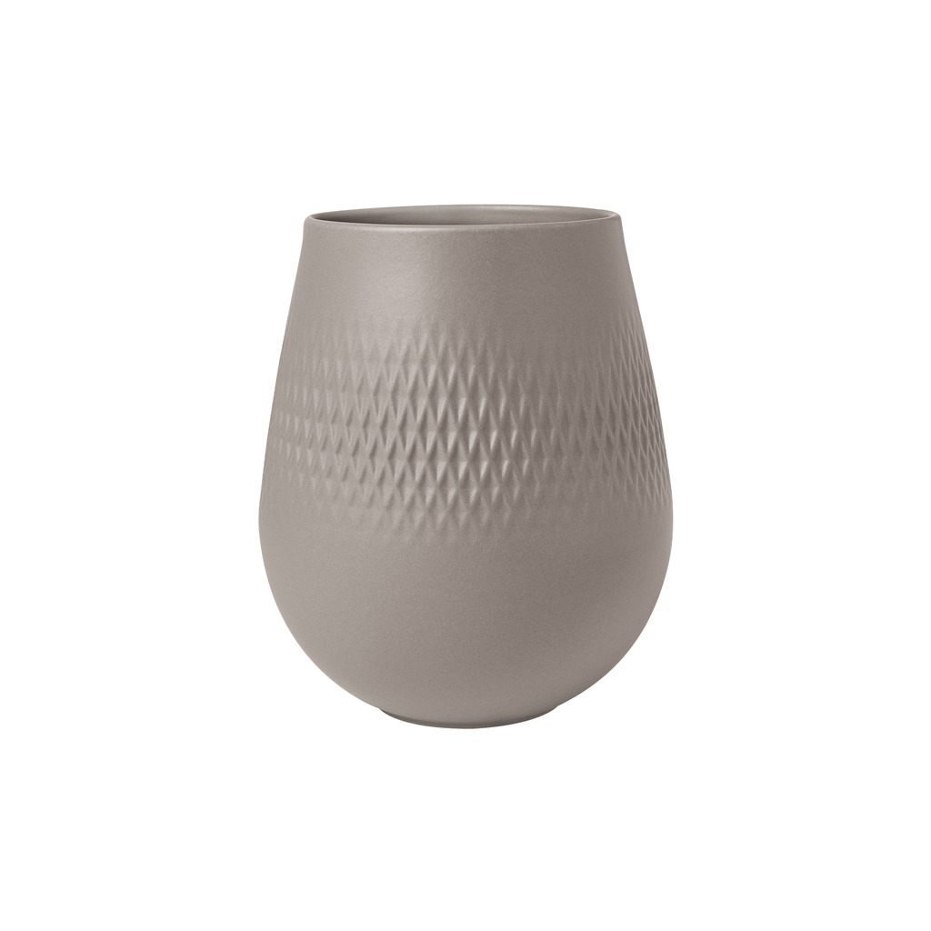 Manufacture Collier vase, 12 x 15 cm, Carré, taupe