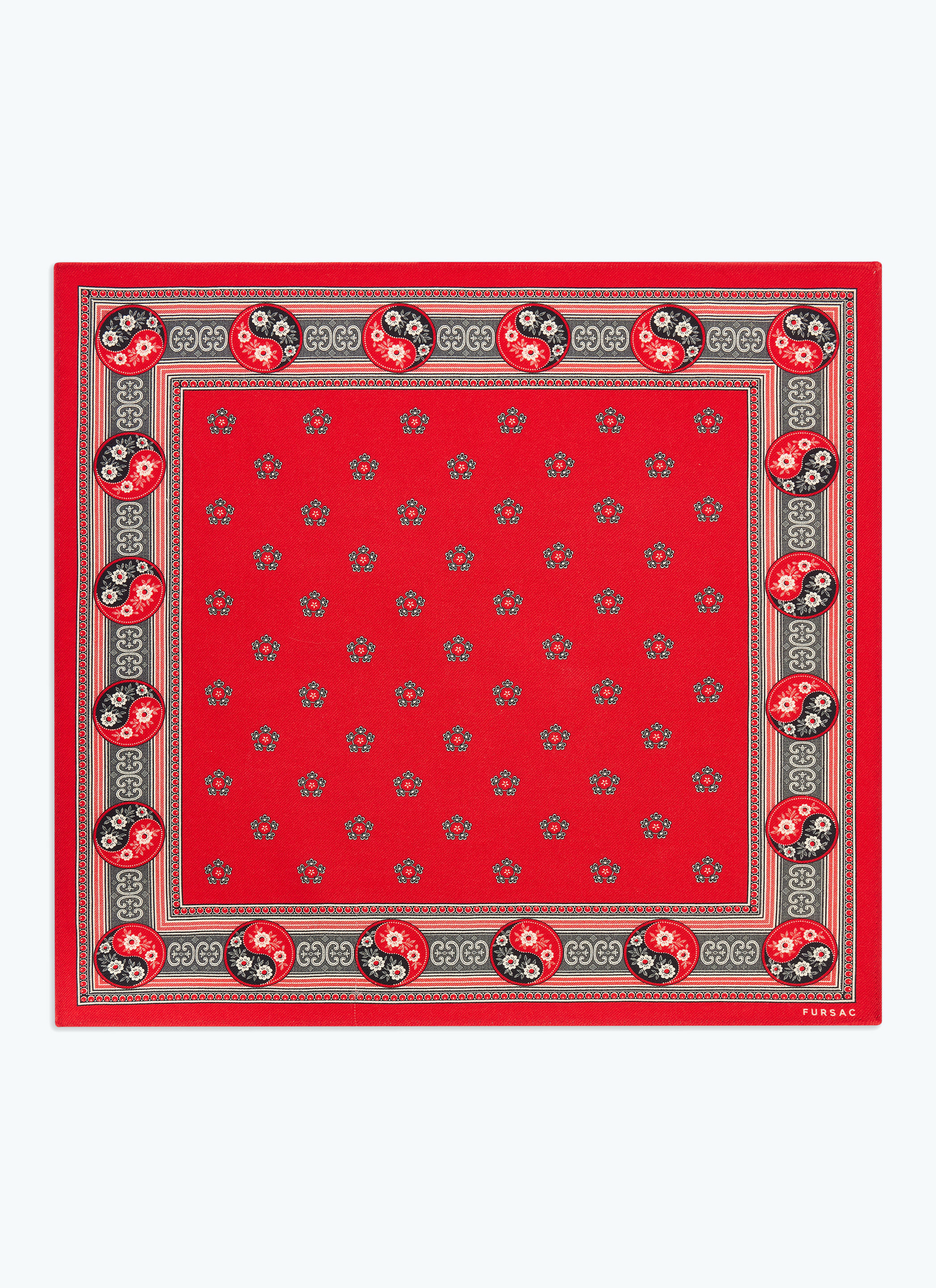 Pochette en laine et soie à imprimé