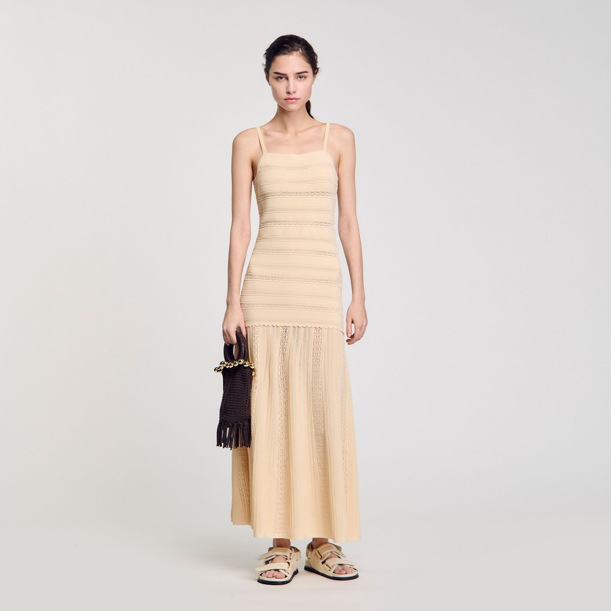 Robe longue en maille