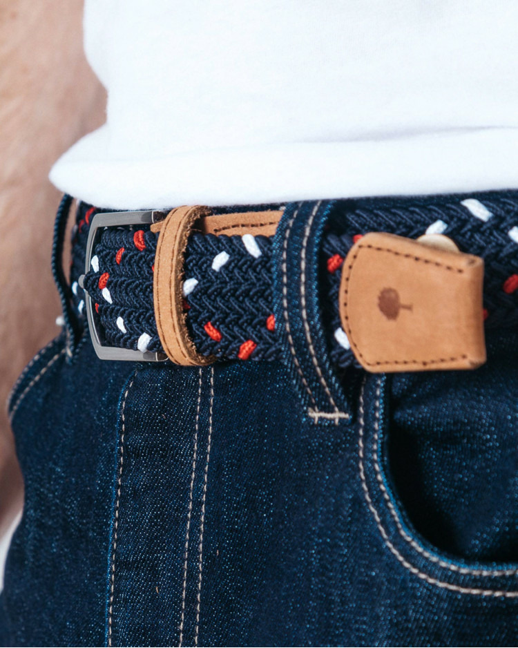 Ceinture marine & rouge