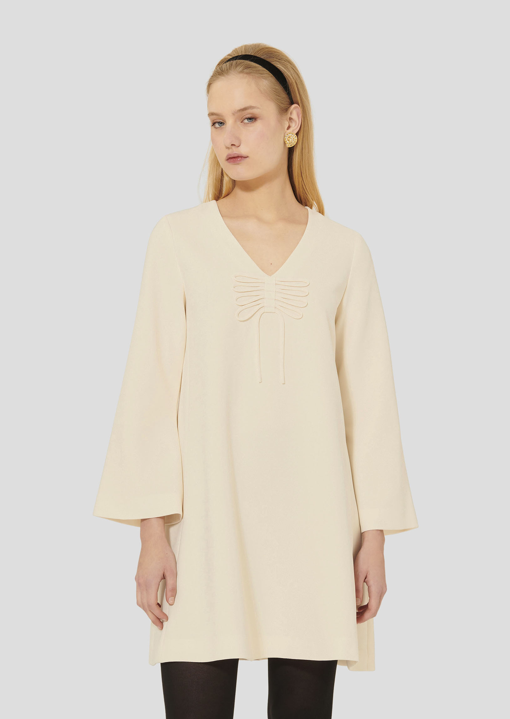 Robe Rolie-Ecru en Polyester