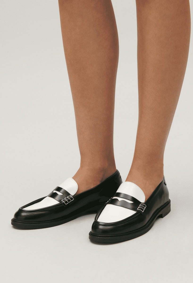 Mocassins cuir bicolore