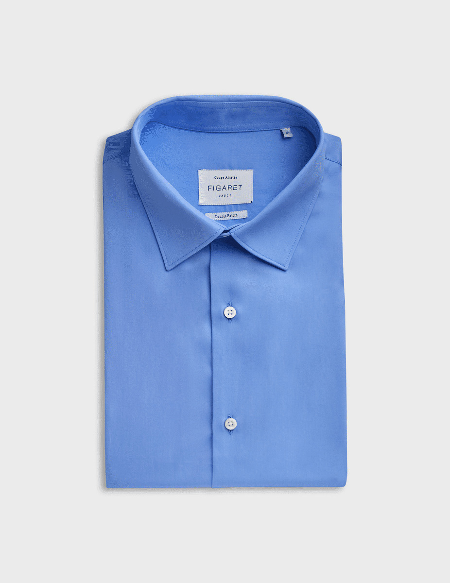 Chemise ajustée bleue