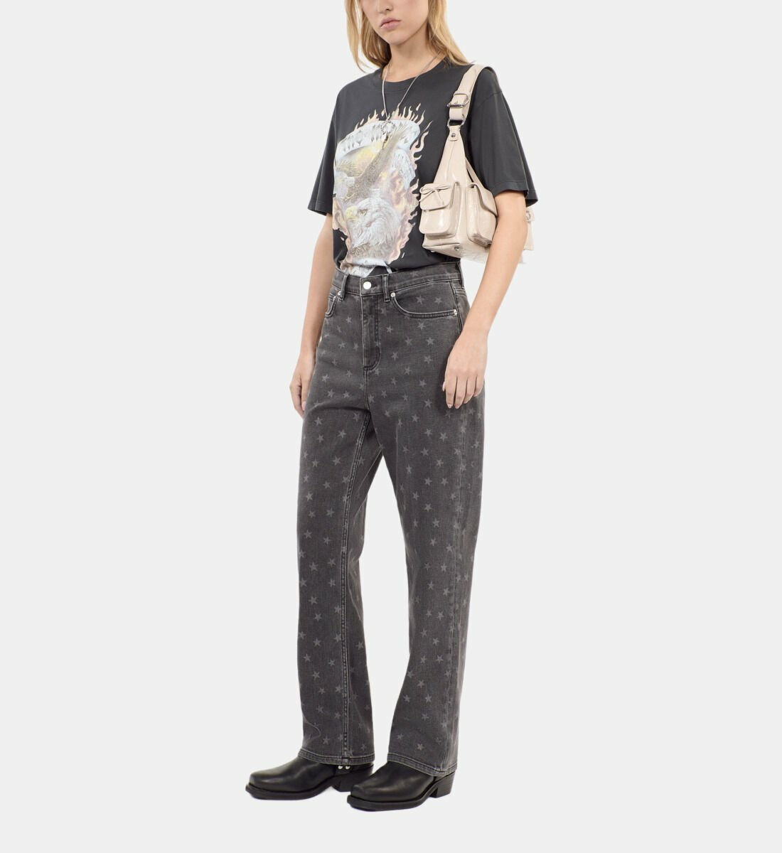 Jean Boyfriend Imprimé Étoiles Femme