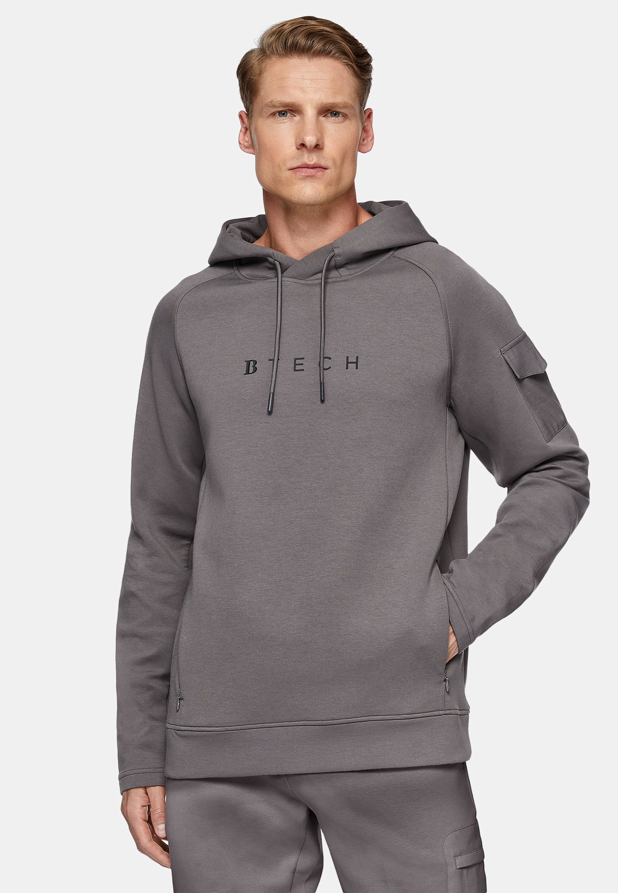 Sweat-Shirt À Capuche En Coton Mélangé Scuba Léger