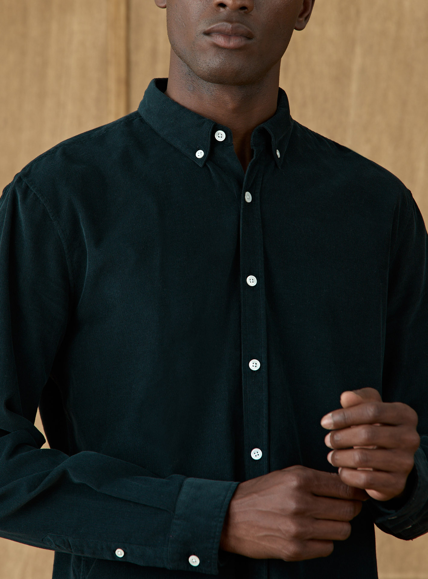 Chemise en velours College Off Green