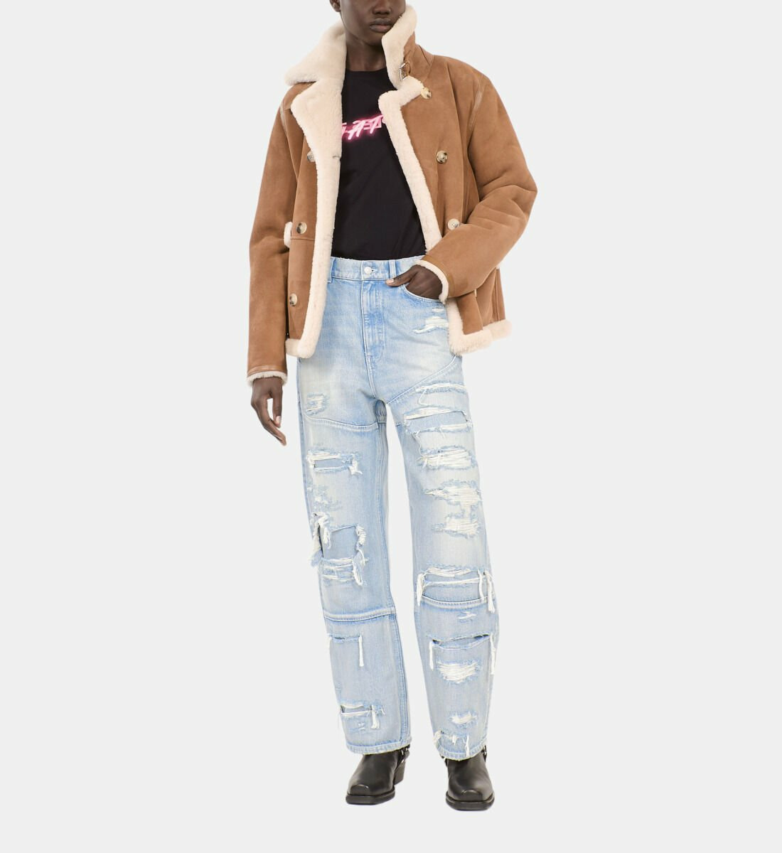 Jean Boyfriend Bleu Clair Femme